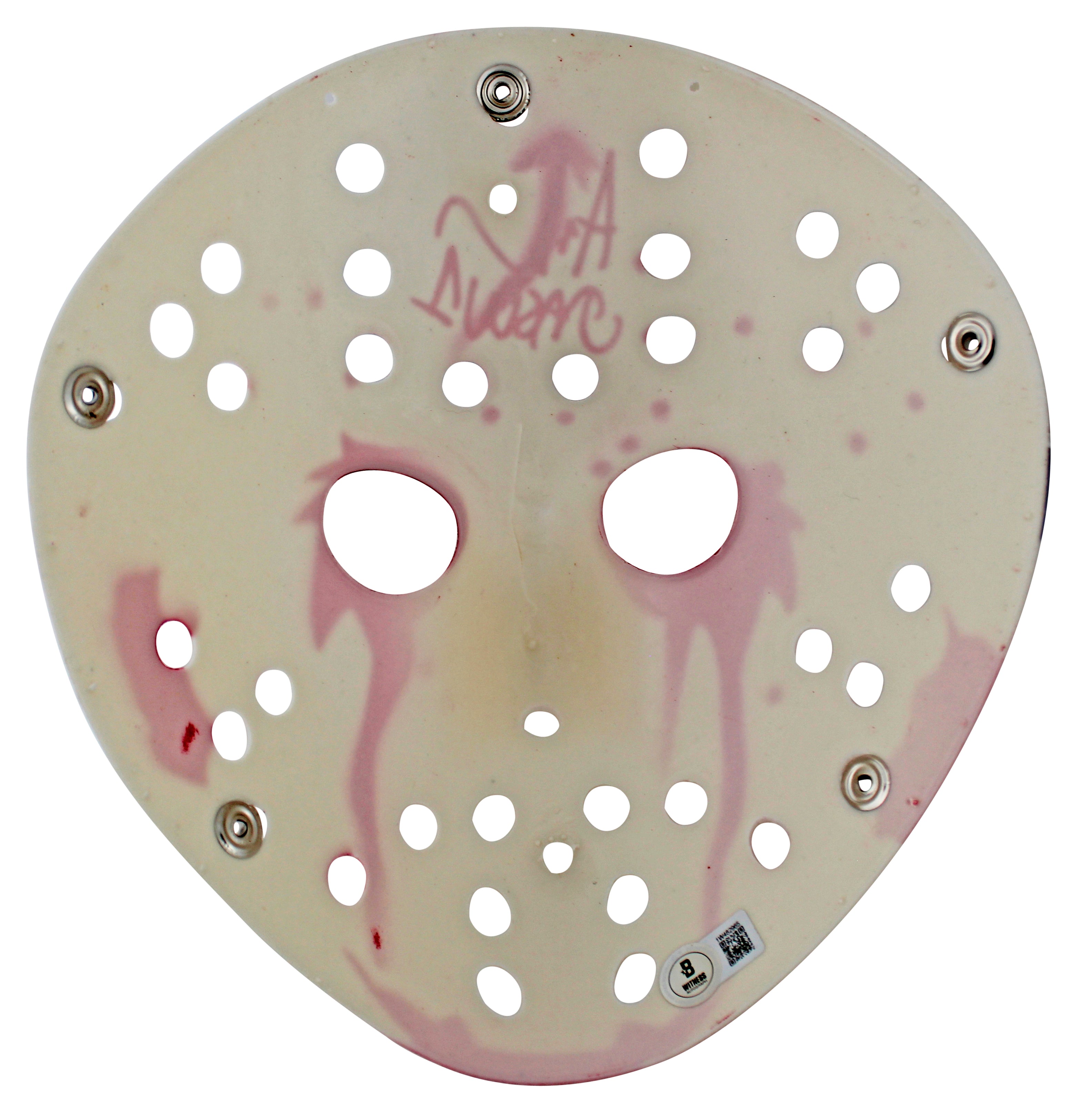 Ari Lehman Friday The 13th "Jason 1" Signed White Jason Mask BAS Wit #1W482965