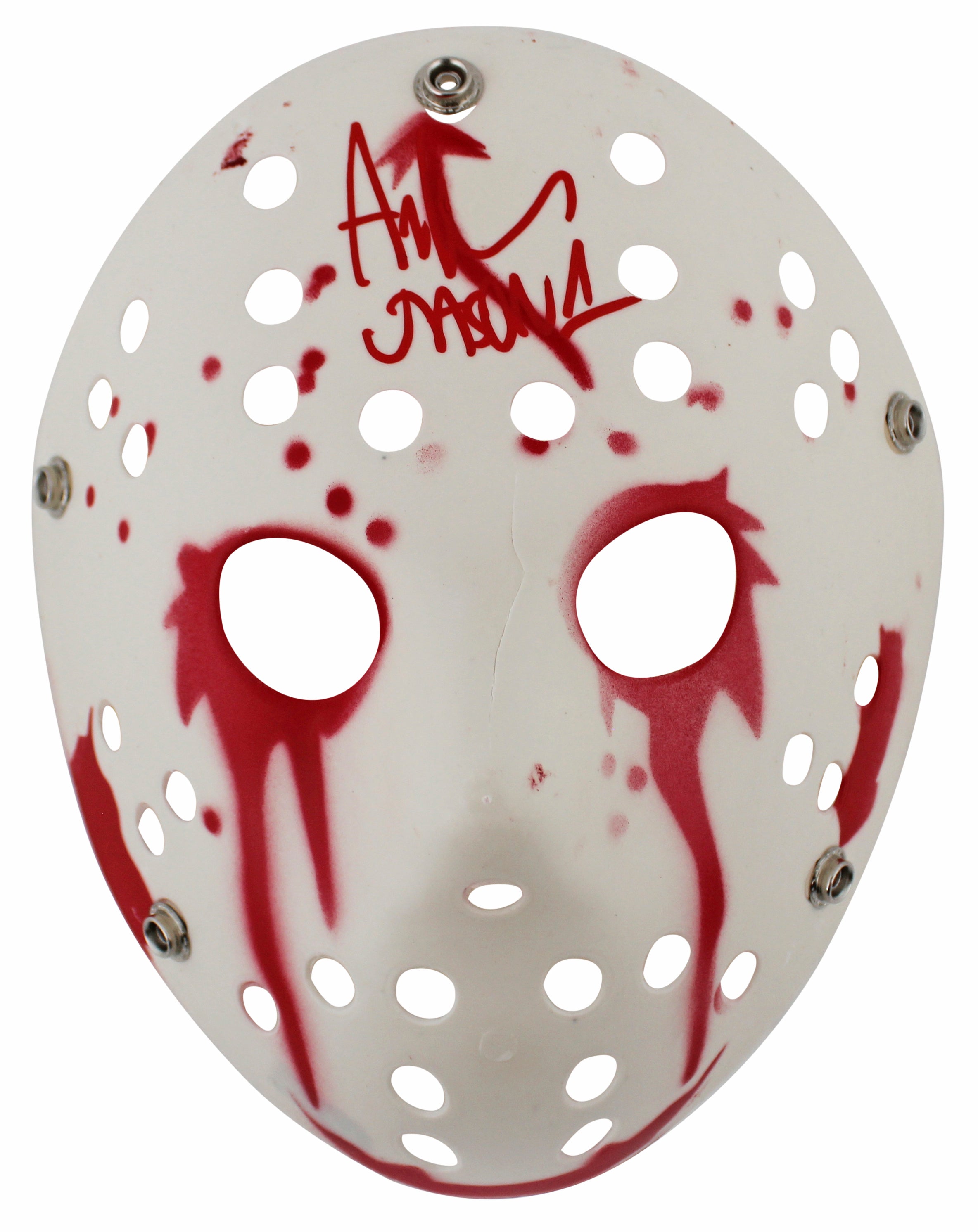 Ari Lehman Friday The 13th "Jason 1" Signed White Jason Mask BAS Wit #1W482964