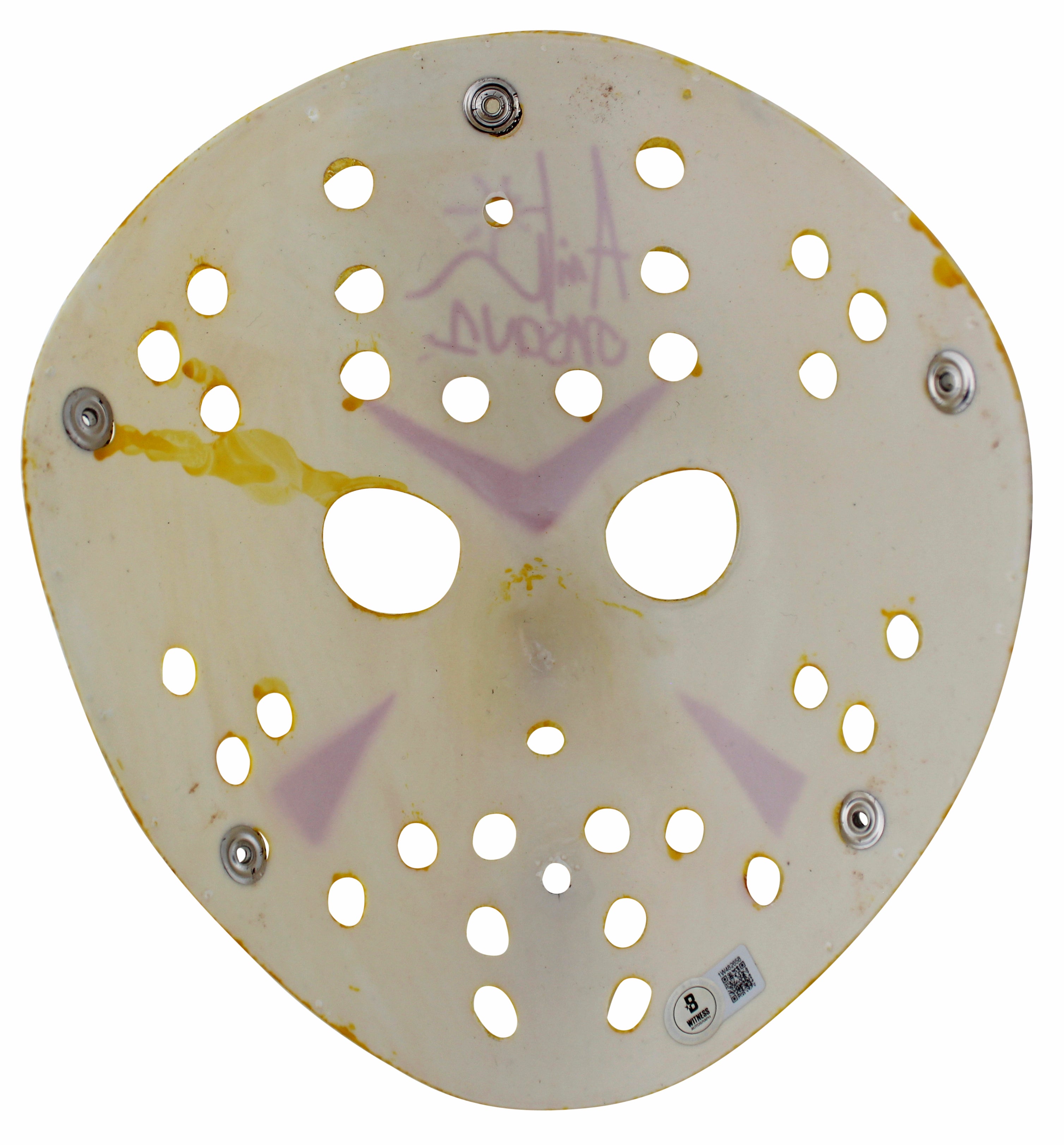 Ari Lehman Friday The 13th "Jason 1" Signed Yellow Jason Mask BAS Wit #1W482658