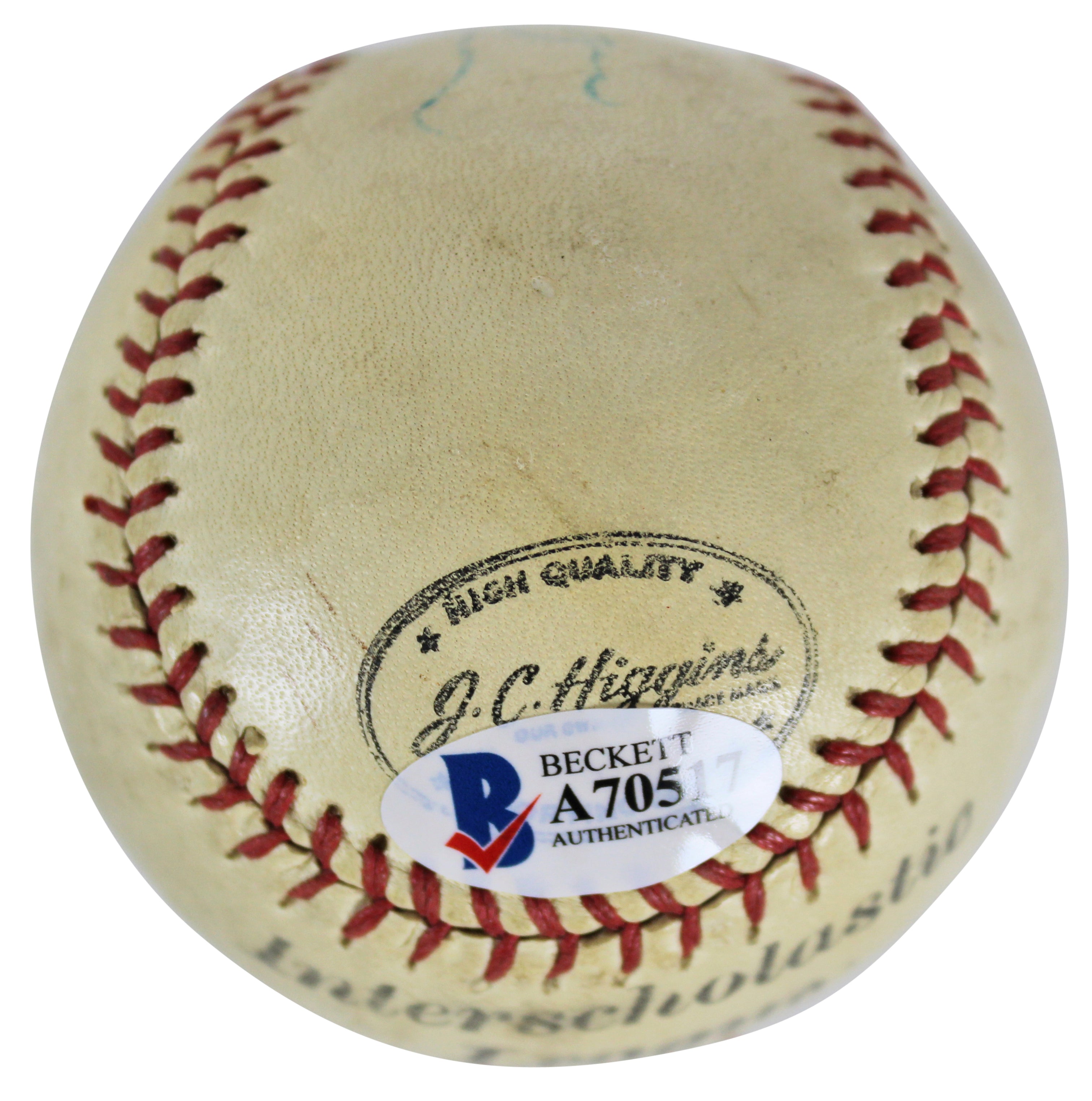 Yankees Joe DiMaggio Signed Interscholastic League Baseball BAS #A70517