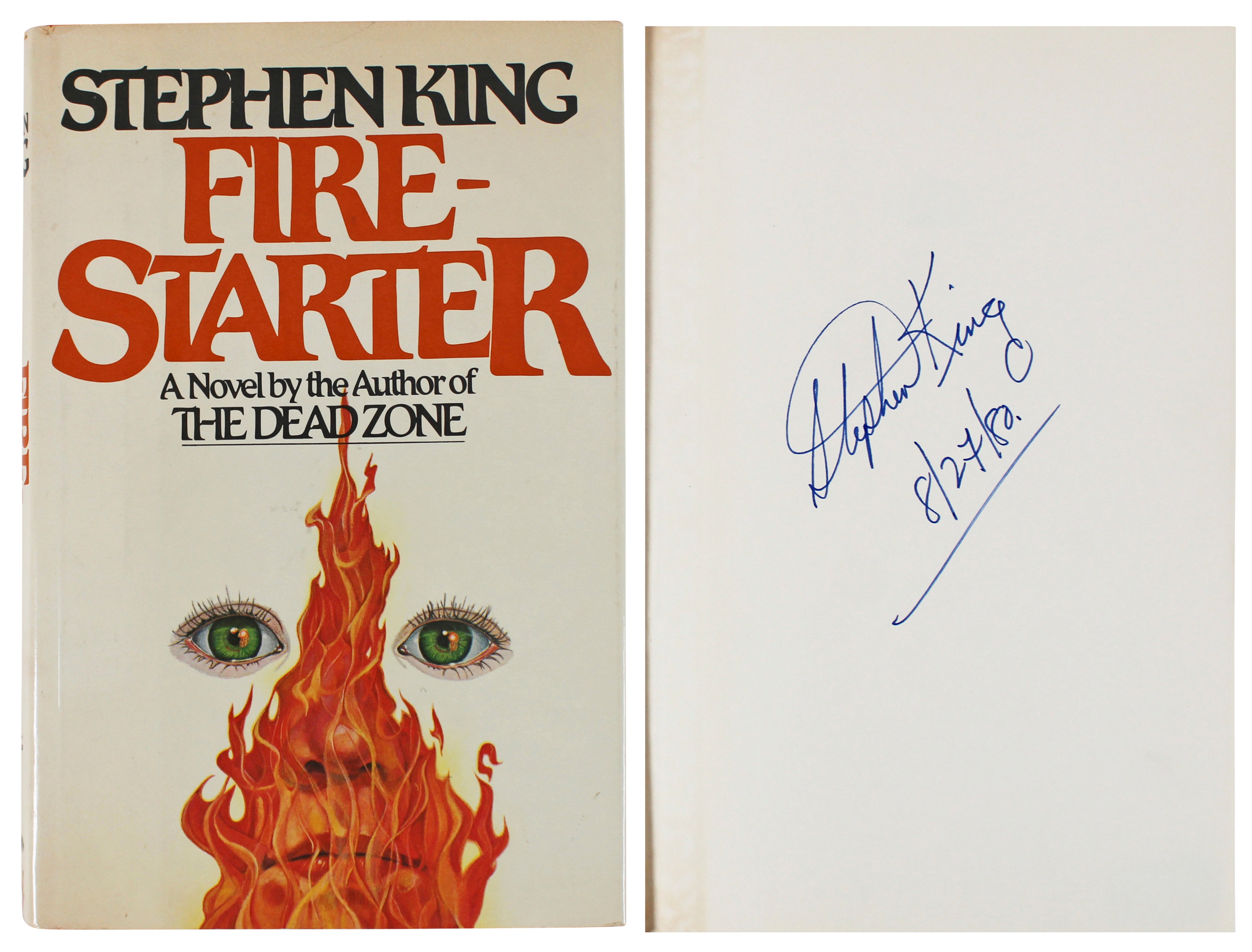 Stephen King Authentic Signed Fire-Starter Hard Cover Book BAS #AD64149