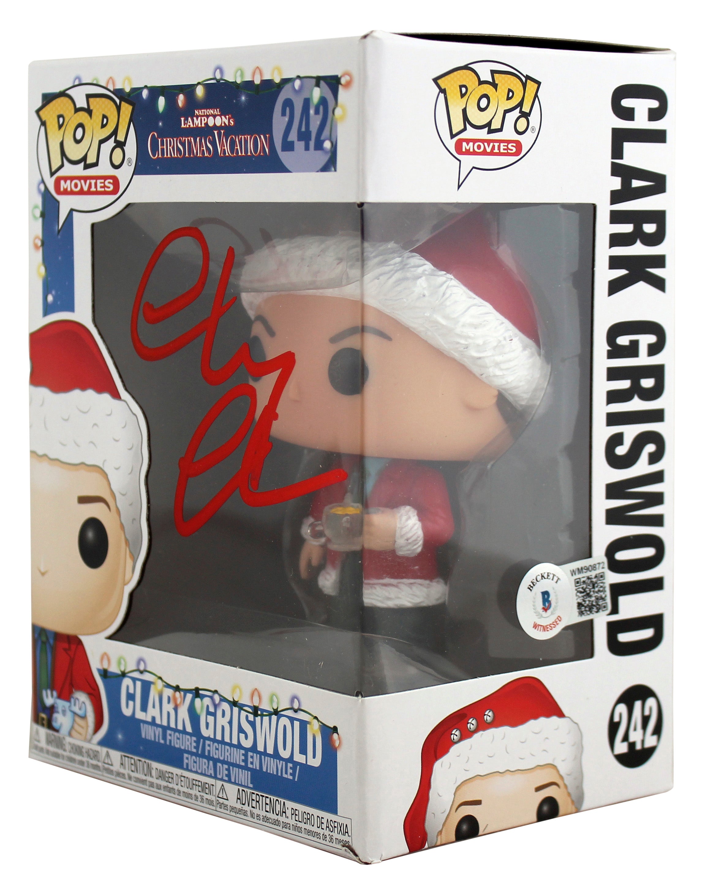 Chevy Chase Christmas Vacation Signed Funko Pop Figure w/ Red Sig BAS Witnessed