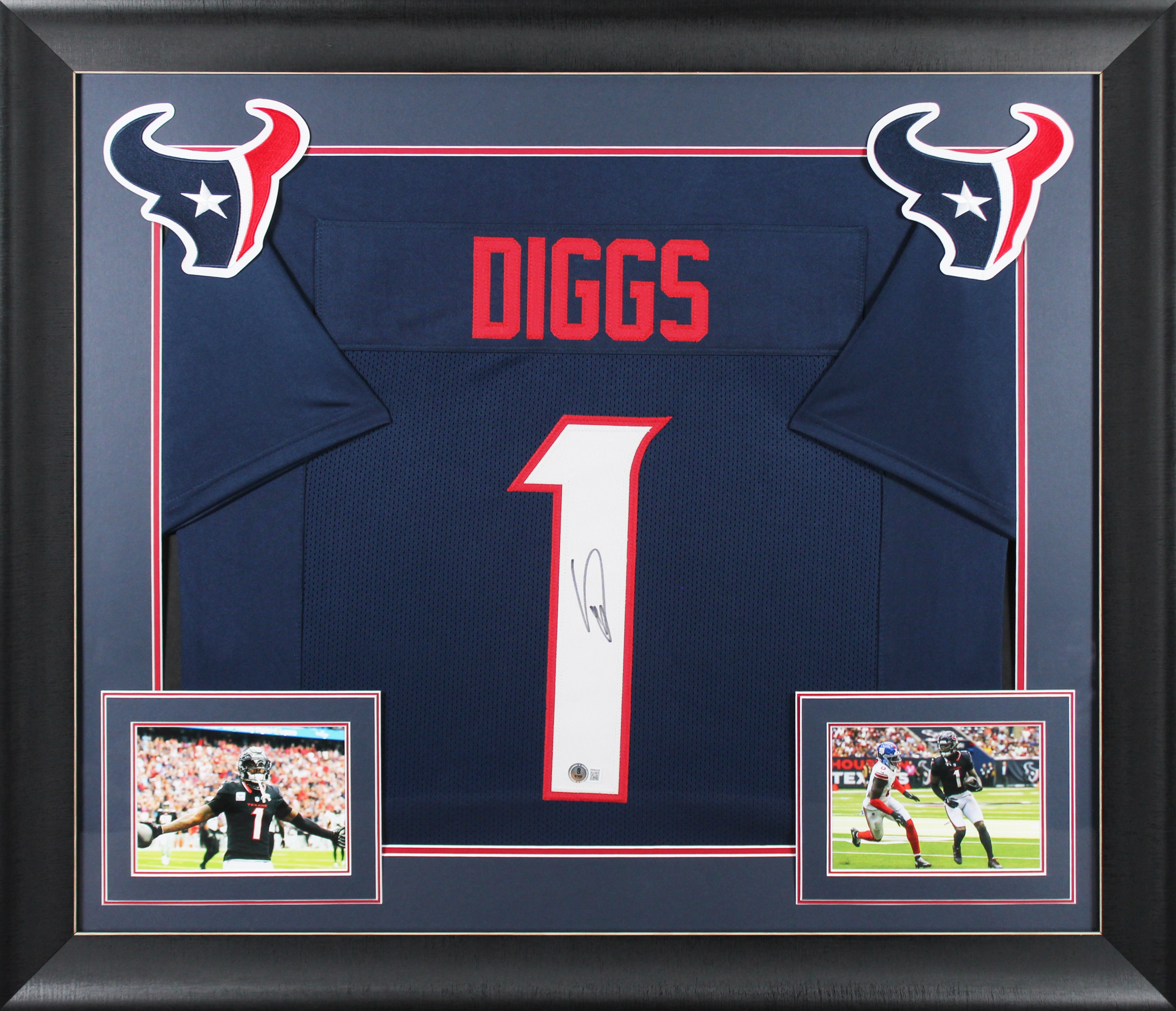 Stefon Diggs Authentic Signed Navy Blue Pro Style Framed Jersey BAS Witnessed