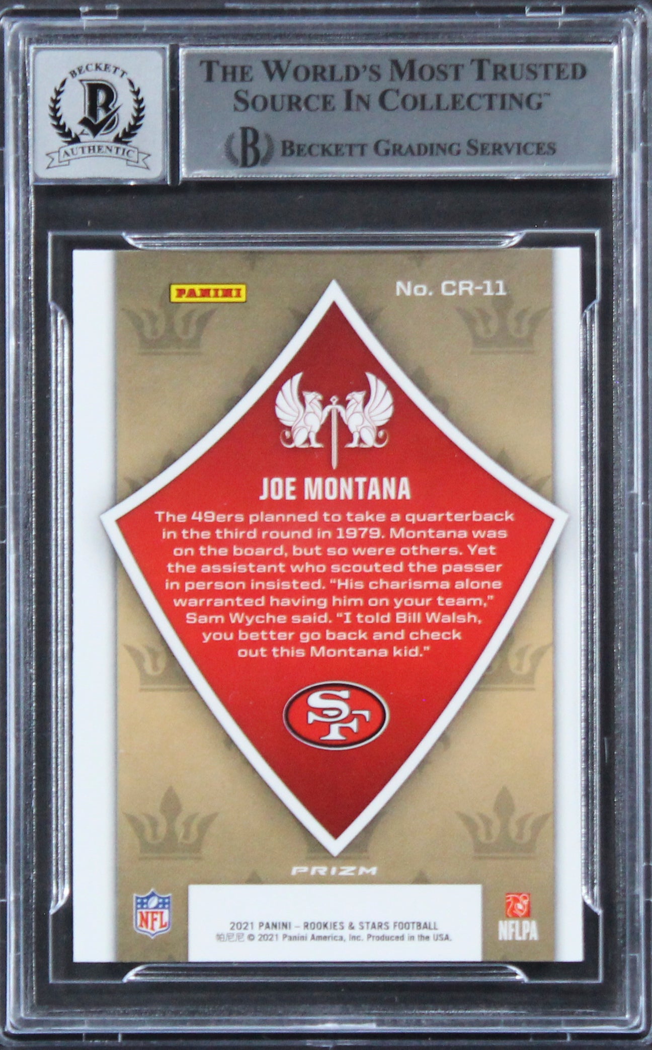 49ers Joe Montana Signed 2021 Rookies & Stars #11 Card Auto 10! BAS Slabbed