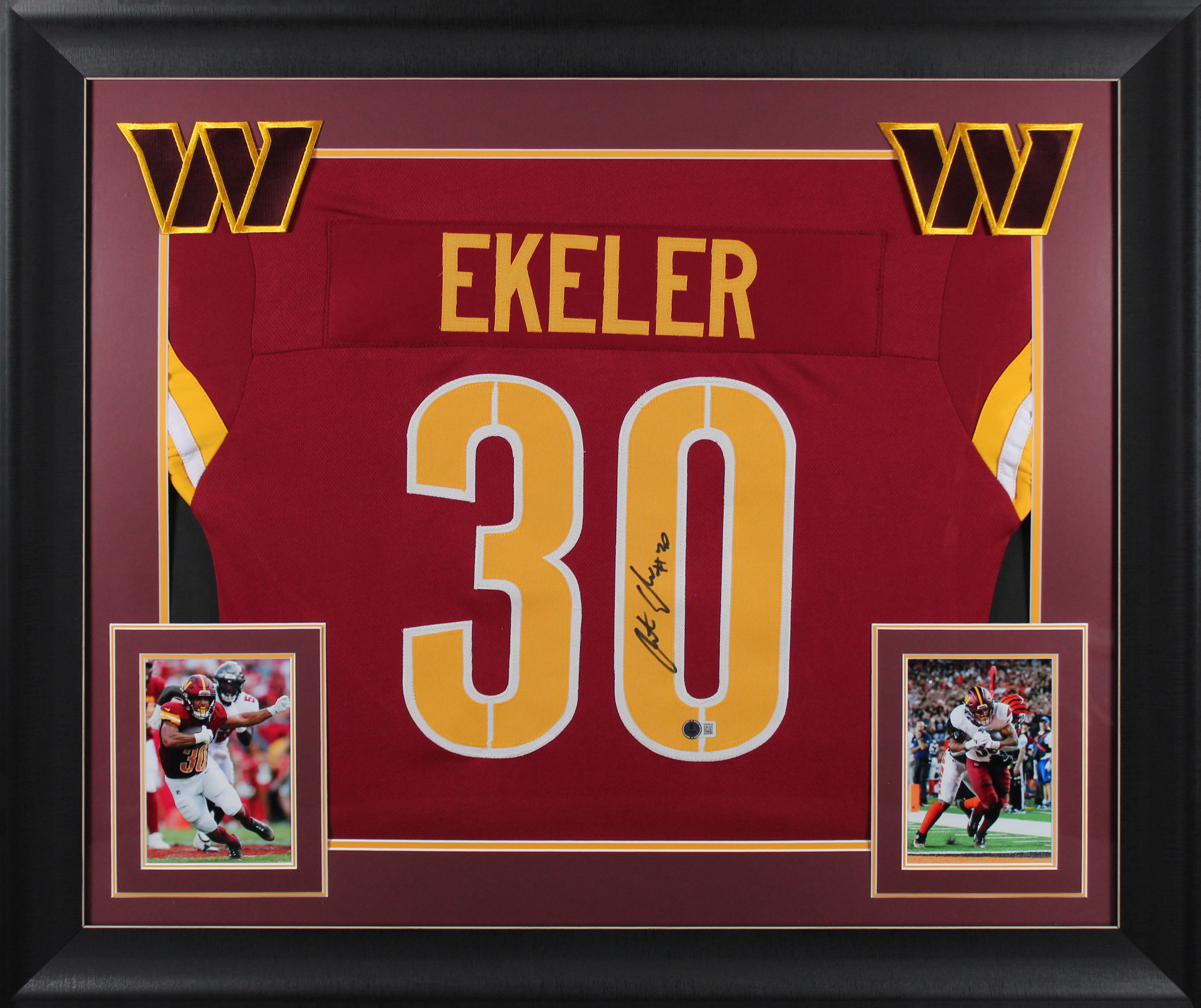 Austin Ekeler Authentic Signed Maroon Procut Style Framed Jersey BAS Witnessed