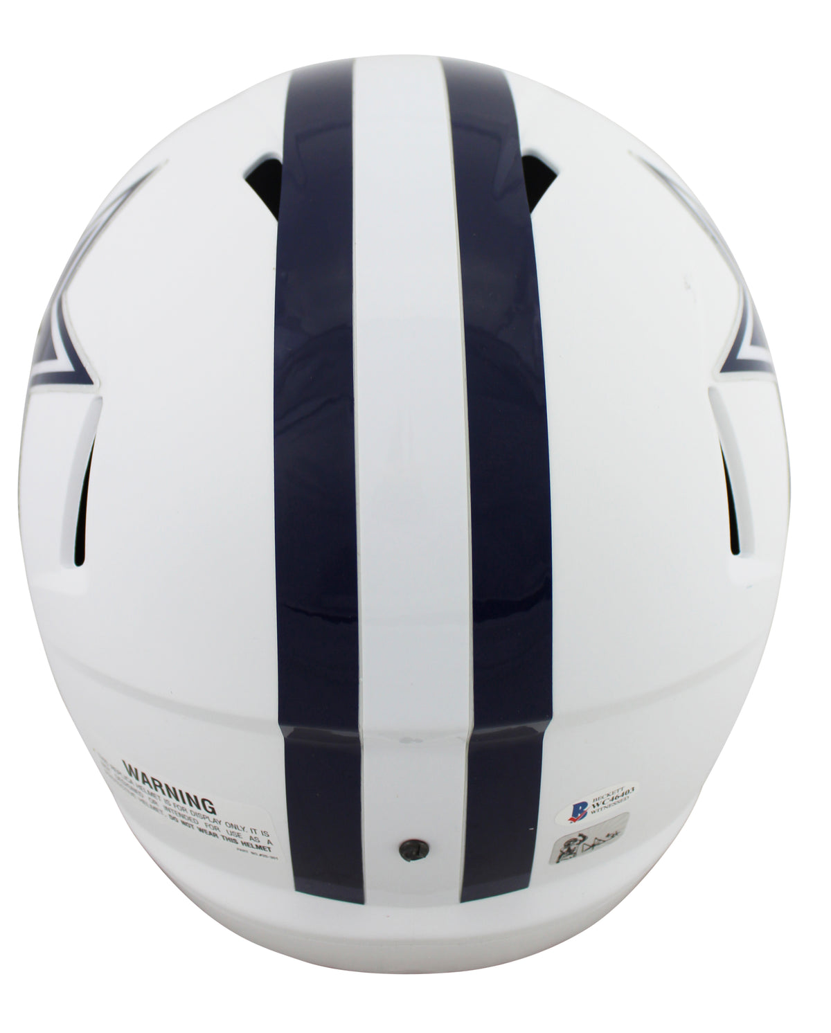 Cowboys Dak Prescott Signed Flat White Full Size Speed Rep Helmet BAS Witnessed