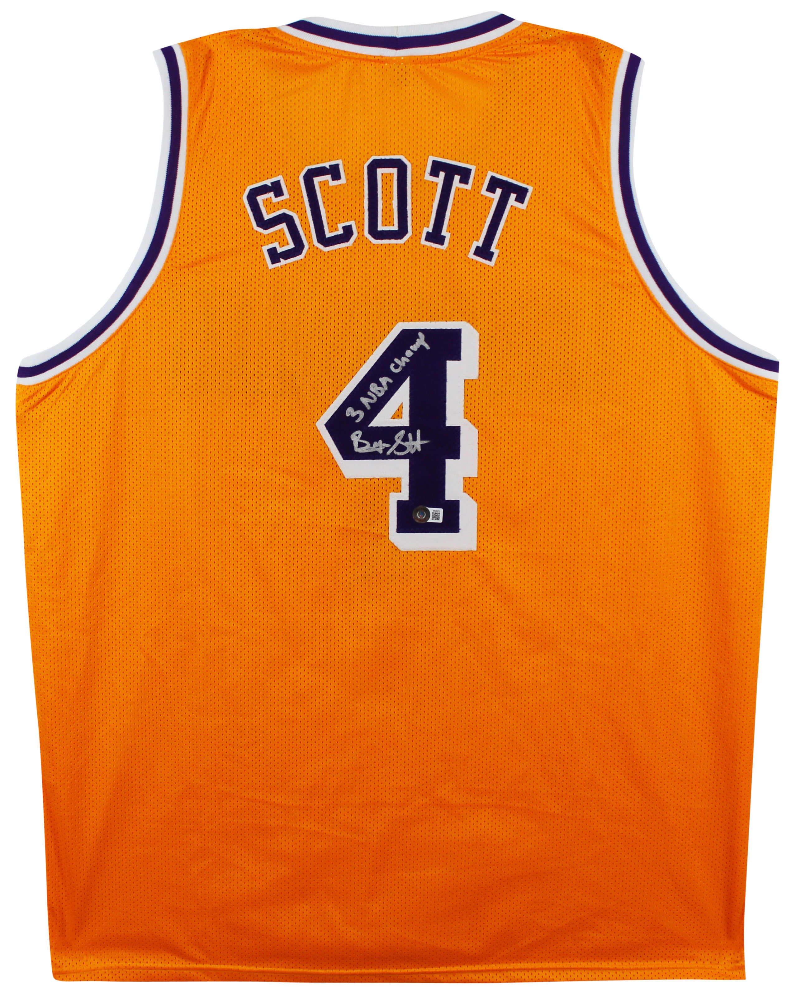 Byron Scott "3x Champ" Authentic Signed Yellow Pro Style Jersey BAS Witnessed