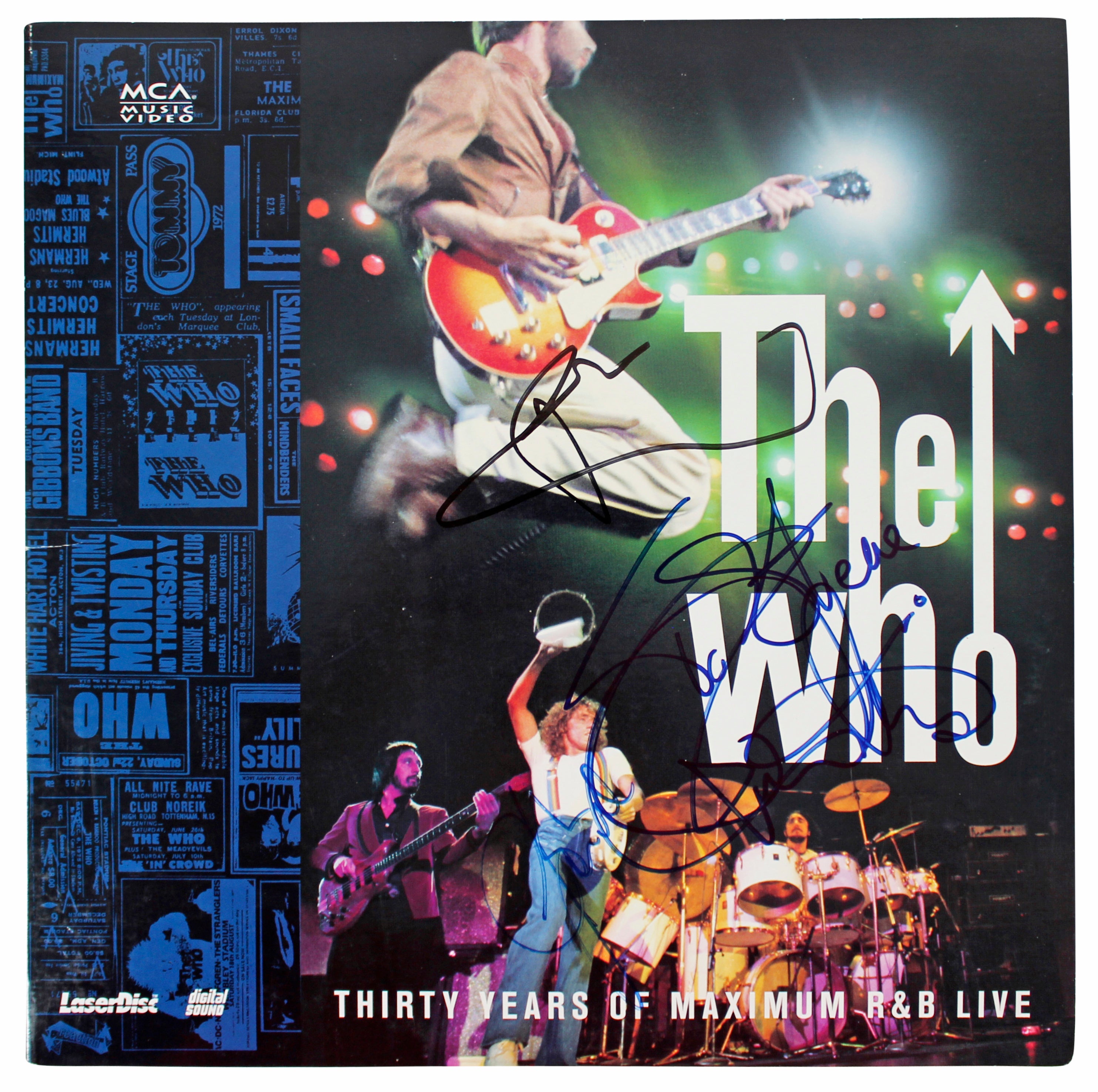 The Who (3) Daltrey, Townshend & Entwistle Signed  Laserdisc Cover BAS #A42884