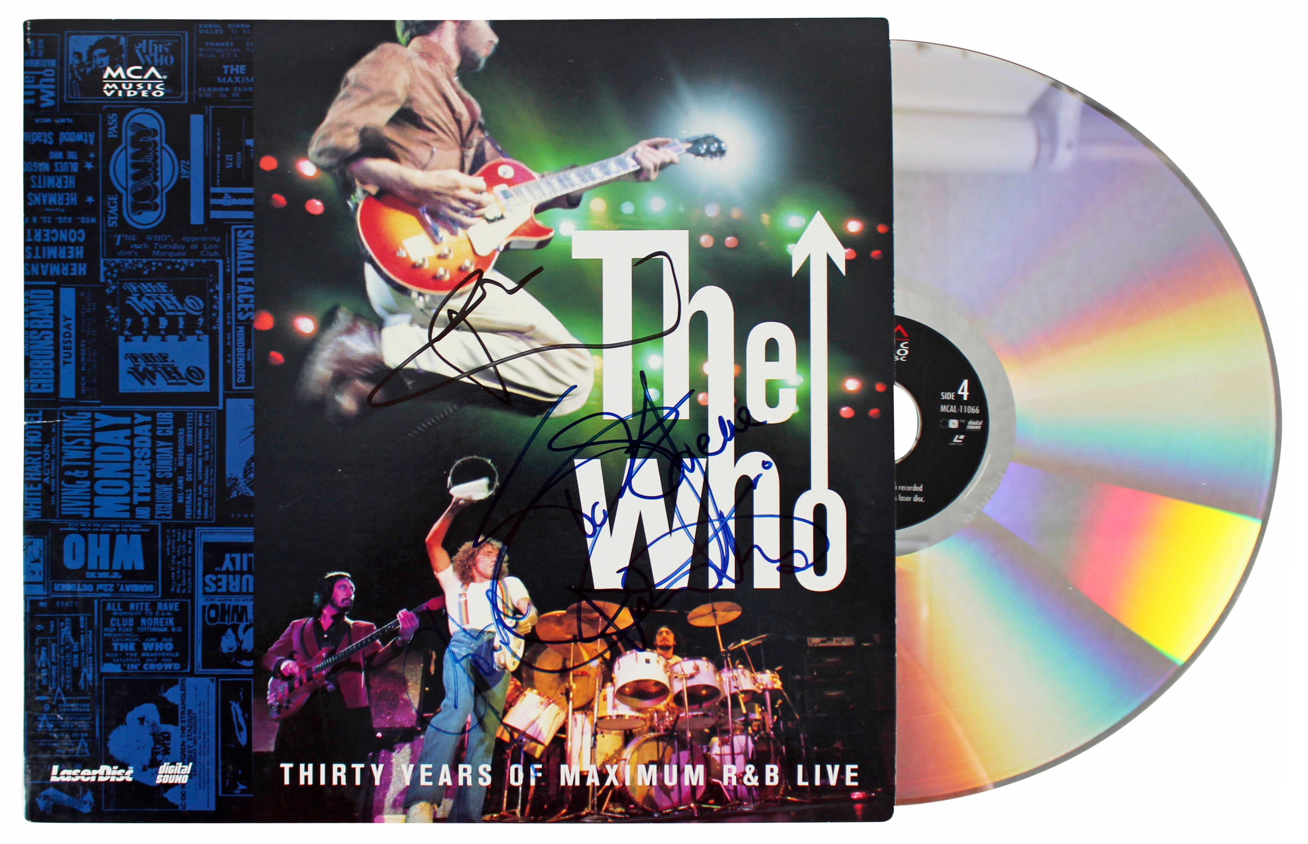 The Who (3) Daltrey, Townshend & Entwistle Signed  Laserdisc Cover BAS #A42884