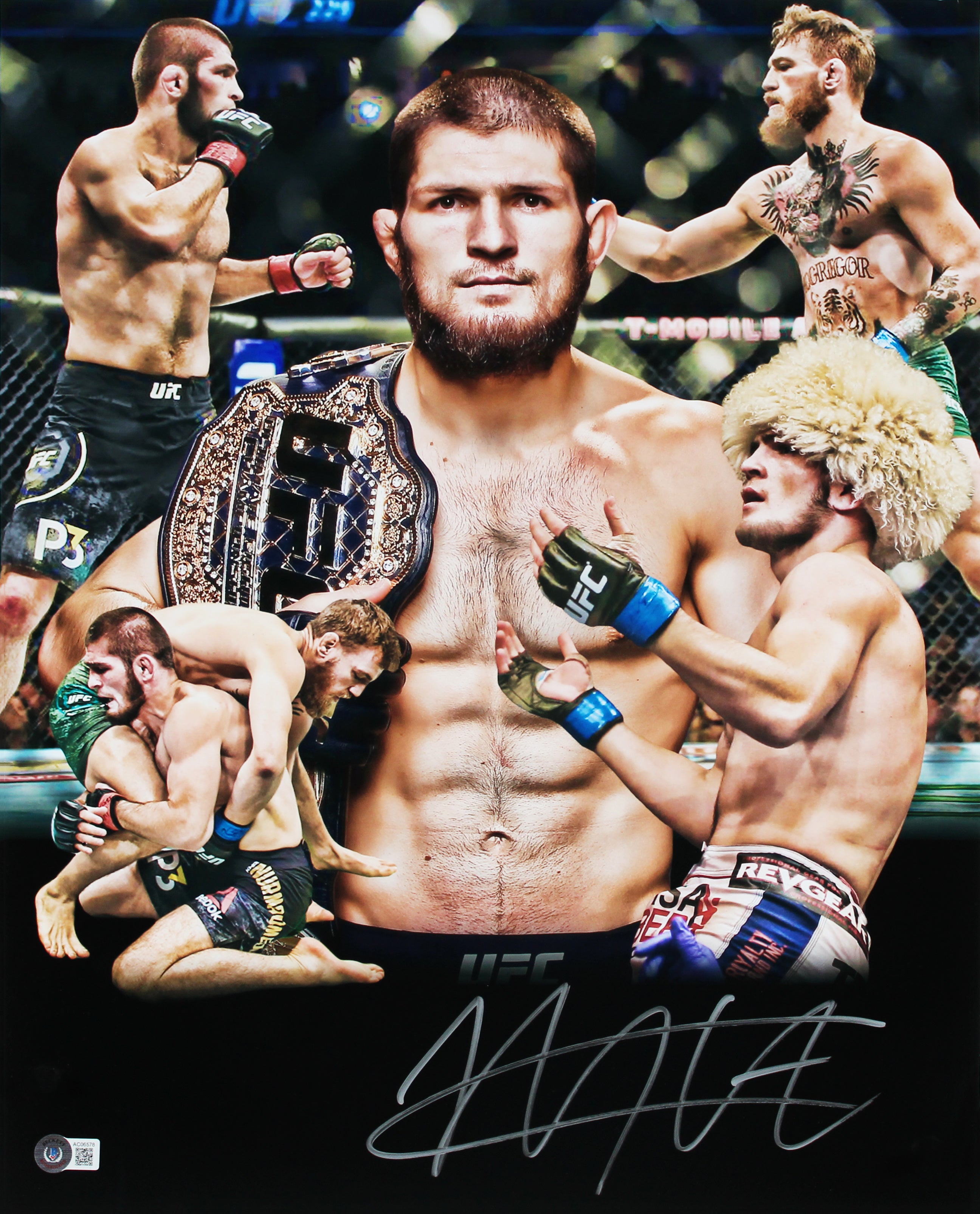 Khabib Nurmagomedov UFC Authentic Signed 16x20 Vertical Photo Autographed BAS