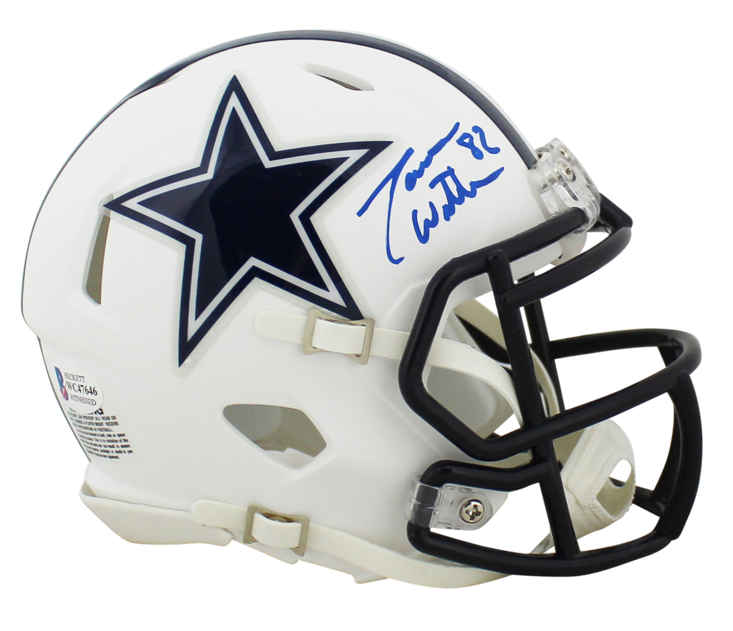 Cowboys Jason Witten Authentic Signed Flat White Speed Mini Helmet BAS Witnessed