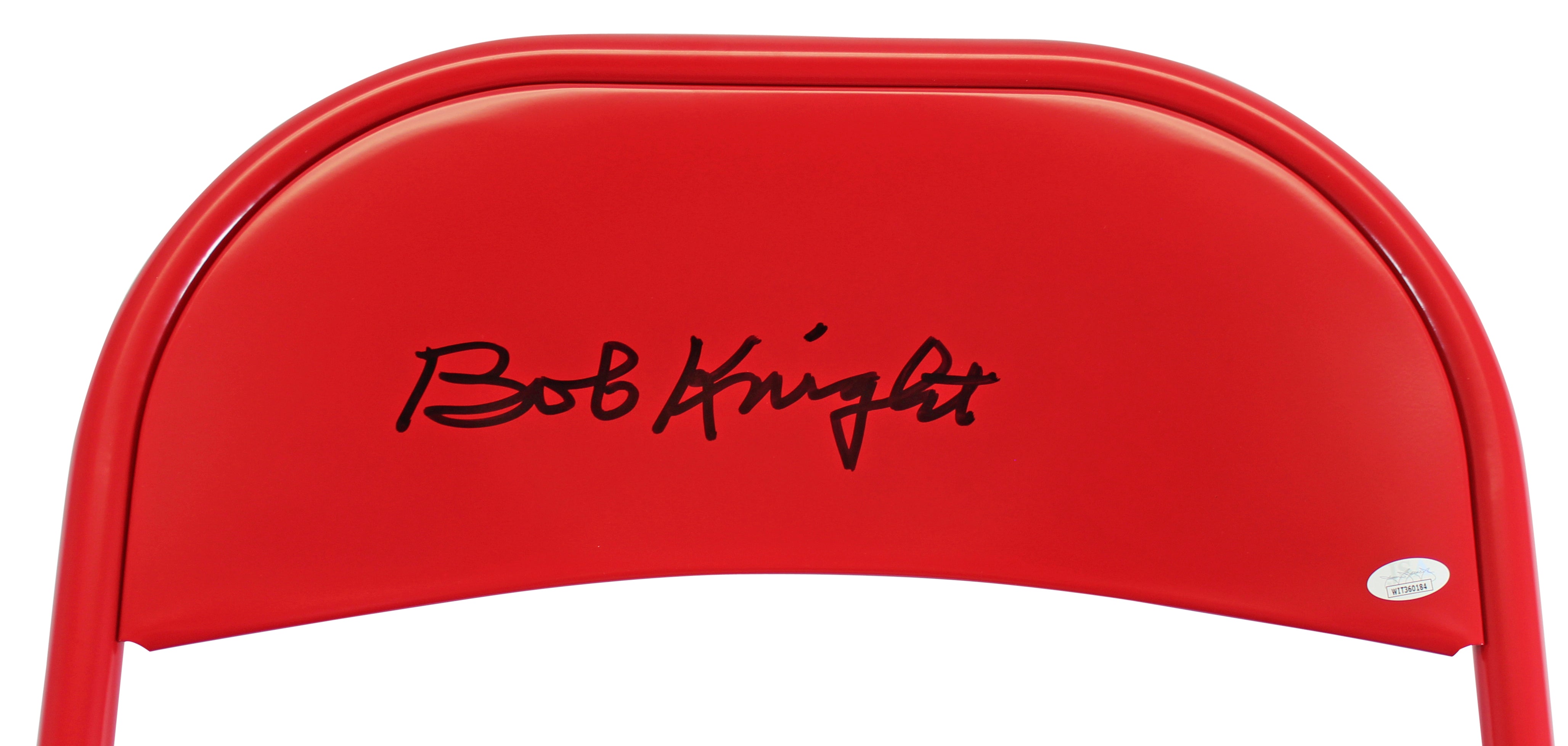 Indiana Bobby Knight Authentic Signed Red Folding Chair Autographed BAS Witness