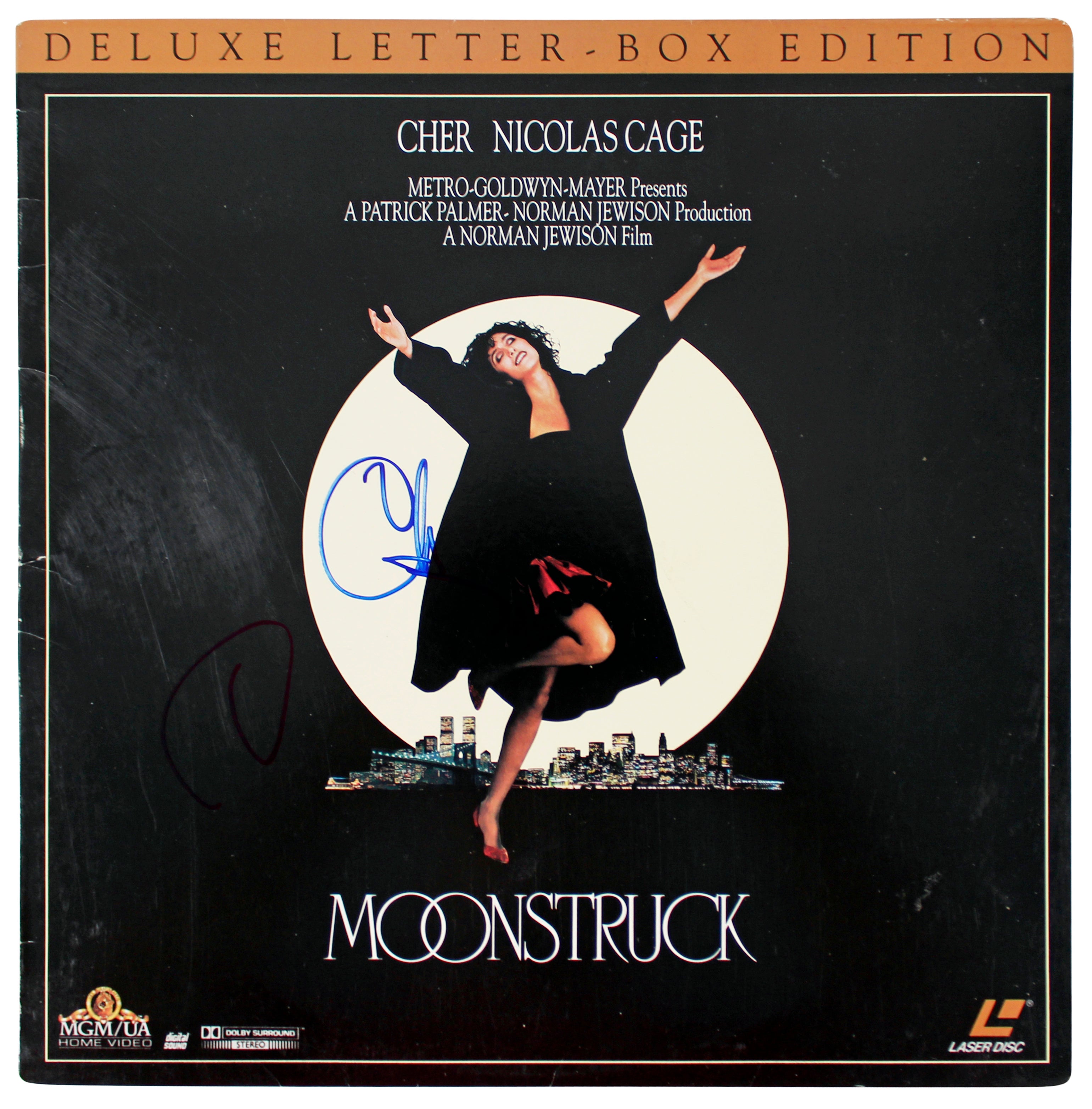 Cher Moonstruck Authentic Signed Soundtrack Laserdisc Cover w/o Disk BAS #Z83187