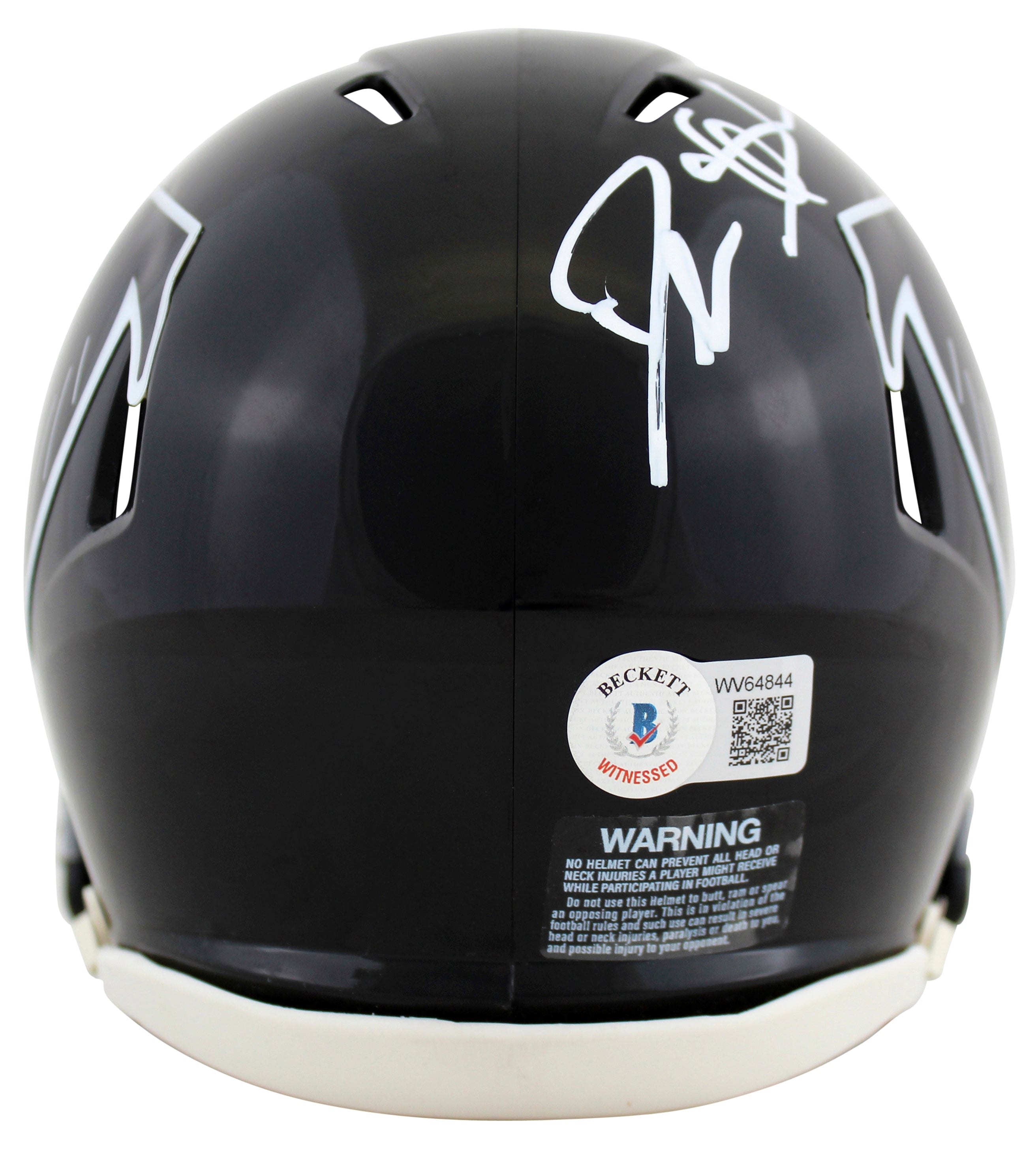 Falcons Deion Sanders Authentic Signed 90-92 TB Speed Mini Helmet BAS Witnessed