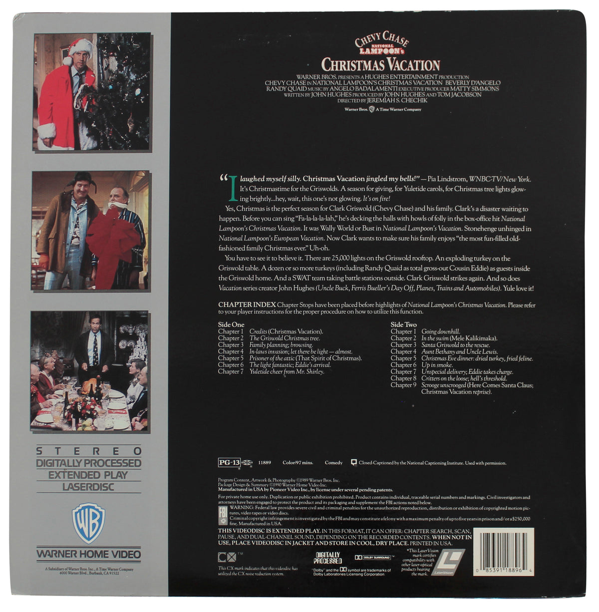 Chevy Chase Signed Christmas Vacation Laserdisc Cover W/Disk BAS Wit #WR44153