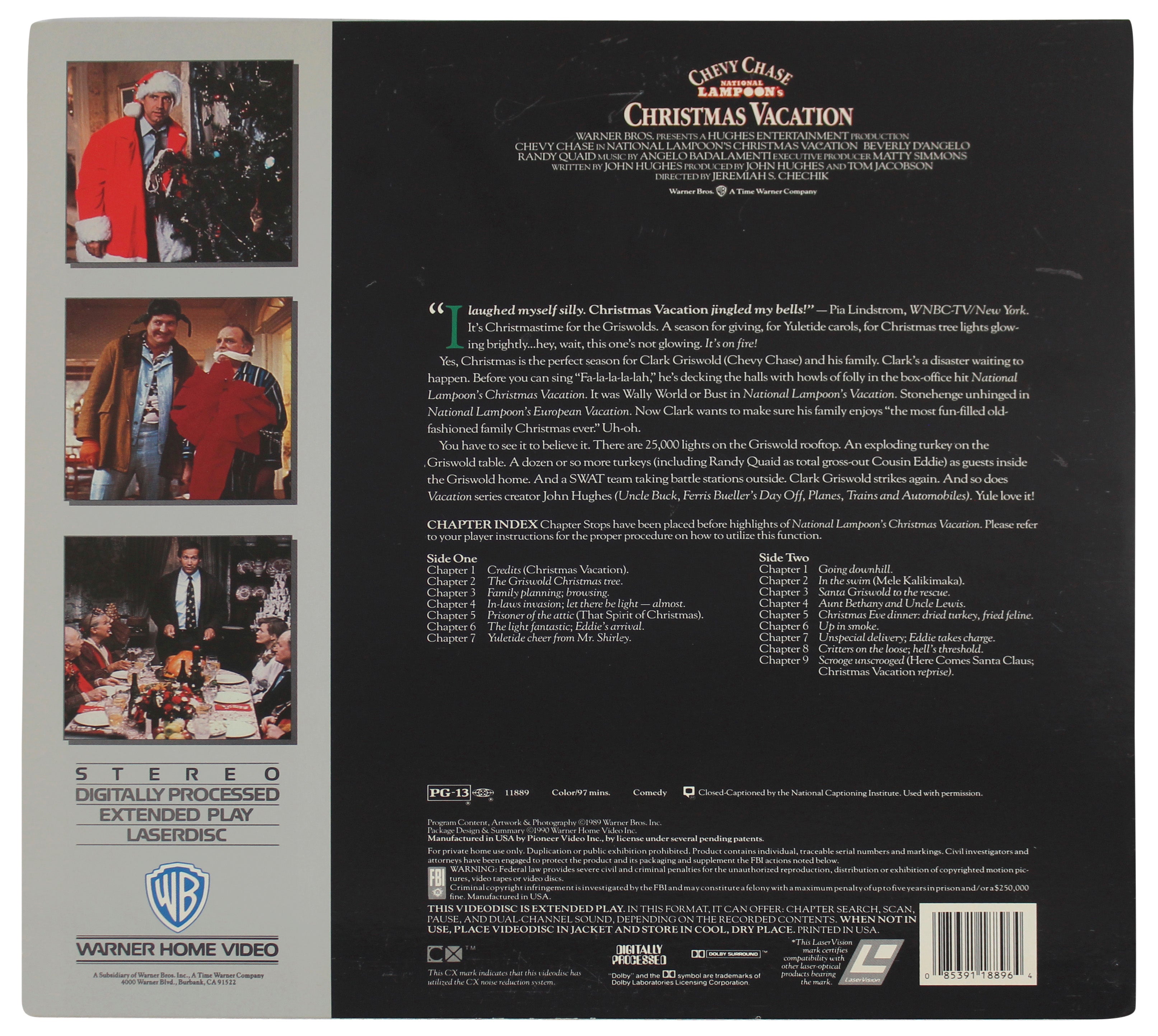 Chevy Chase Signed Christmas Vacation Laserdisc Cover W/Disk BAS Wit #WR44158