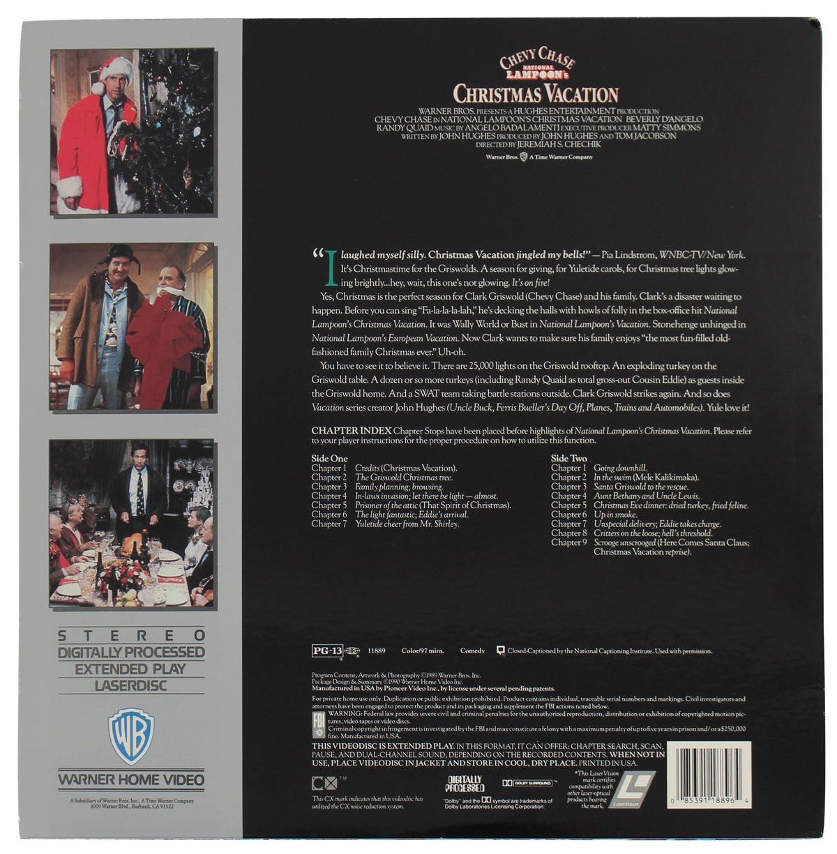 Chevy Chase Signed Christmas Vacation Laserdisc Cover W/Disk BAS Wit #WR44155