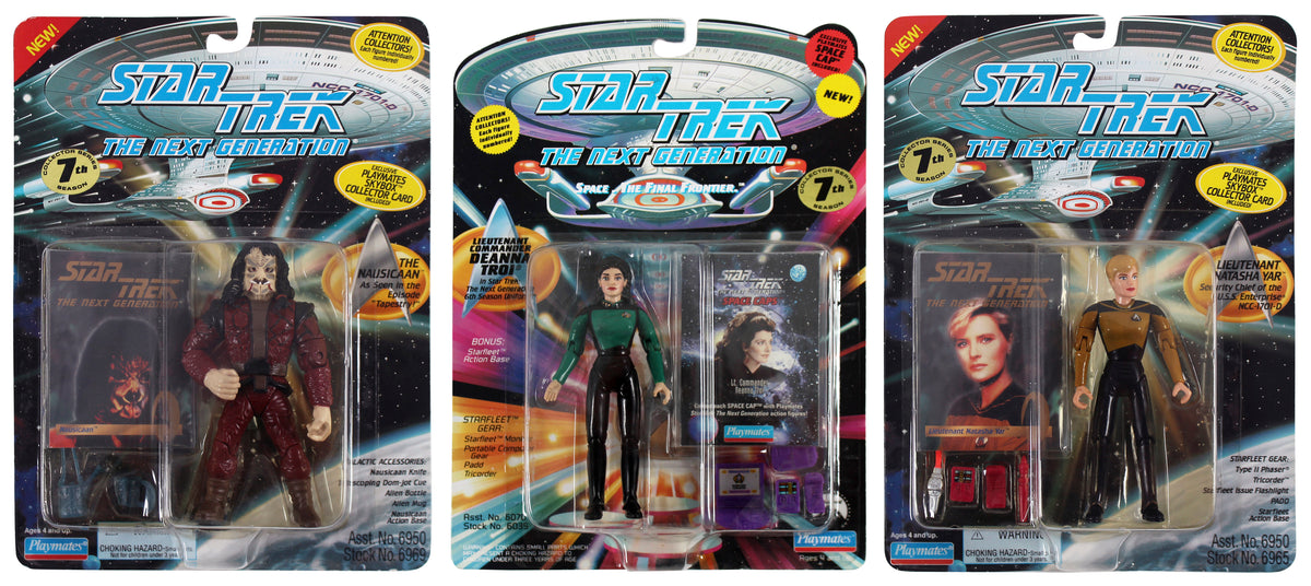 Star Trek The Next Generation The Nausicaan, Troi, & Yar Playmates Figure Set