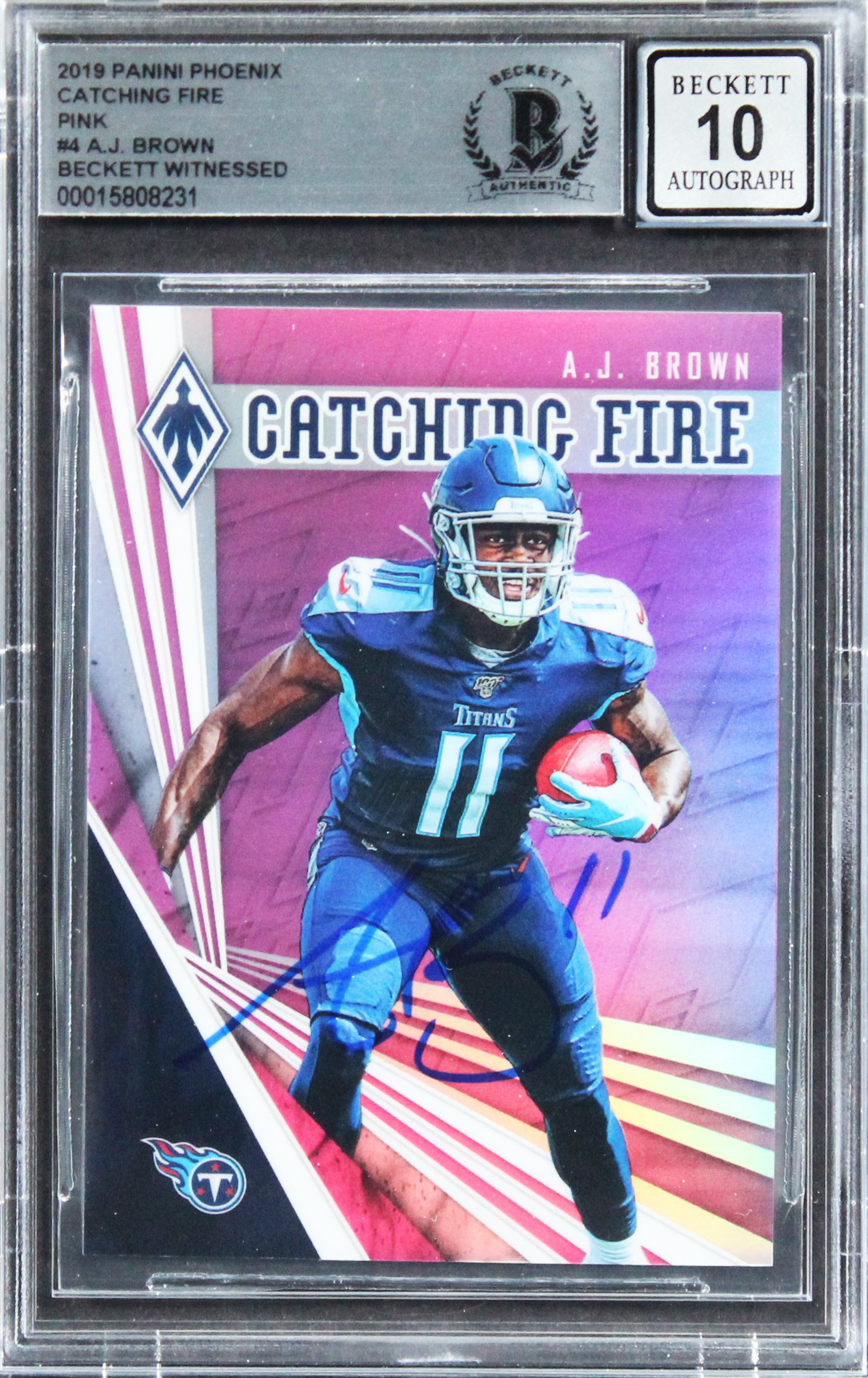 A.J. Brown Signed 2019 Panini Phoenix CFP #4 RC #187/199 Card Auto 10! BAS Slab