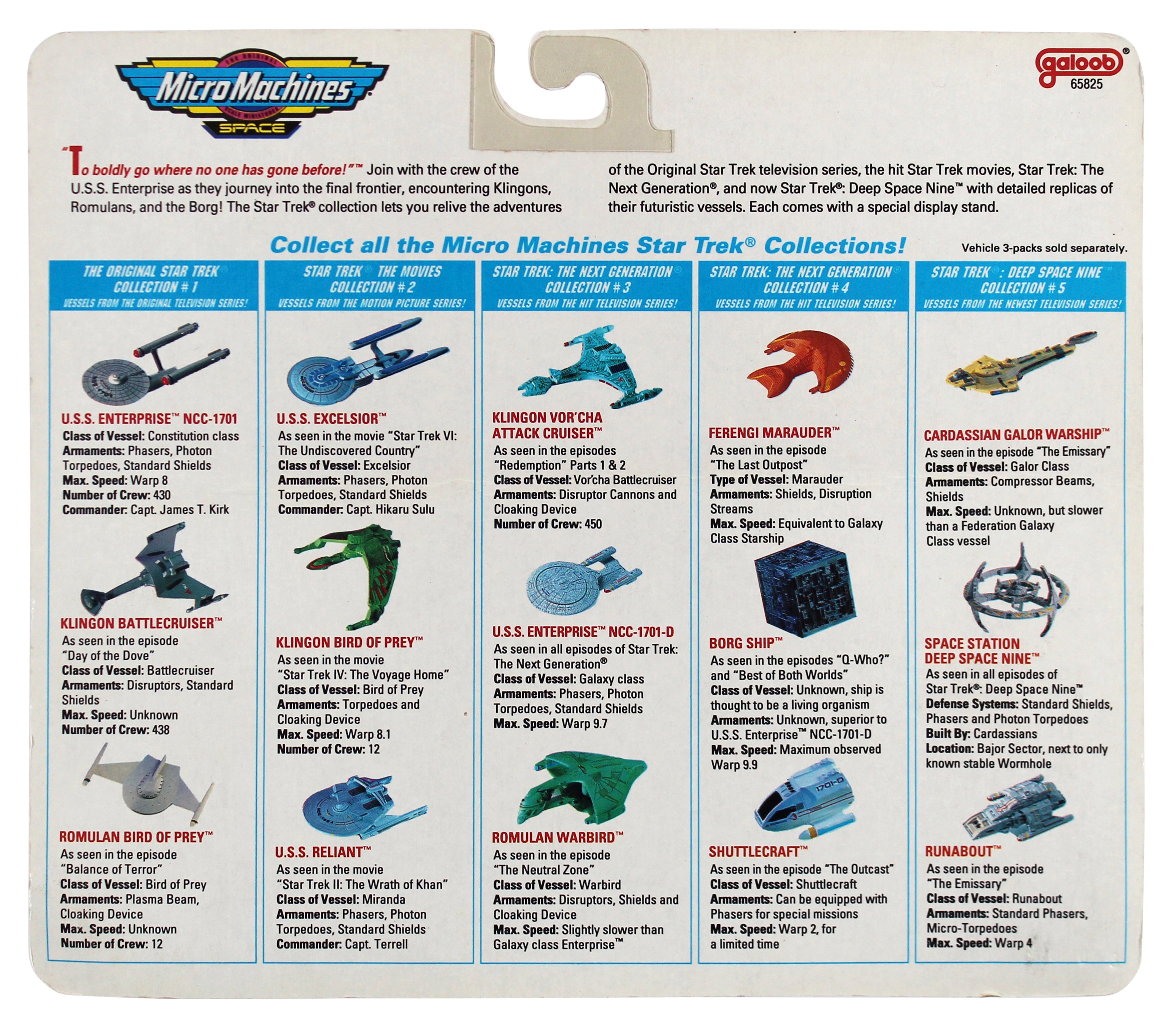 1993 Galoob Star Trek Next Generation Collection #4 Micro Machines Figure Set