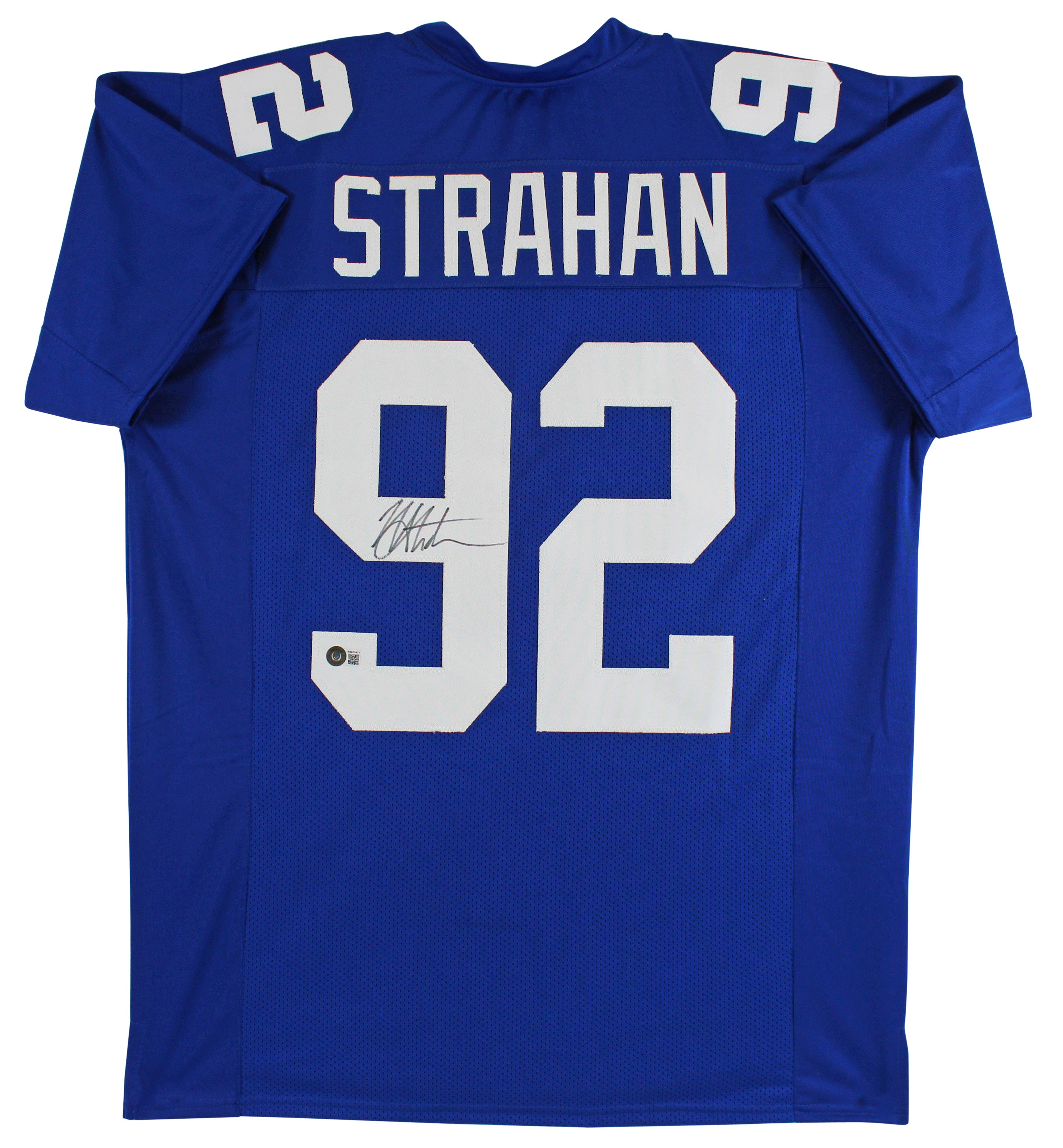 Michael Strahan Authentic Signed Blue Pro Style Jersey Autographed BAS Wit