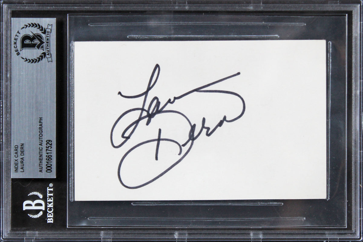 Laura Dern Jurassic Park Signed 3x5 Index Card Autographed BAS Slabbed 2