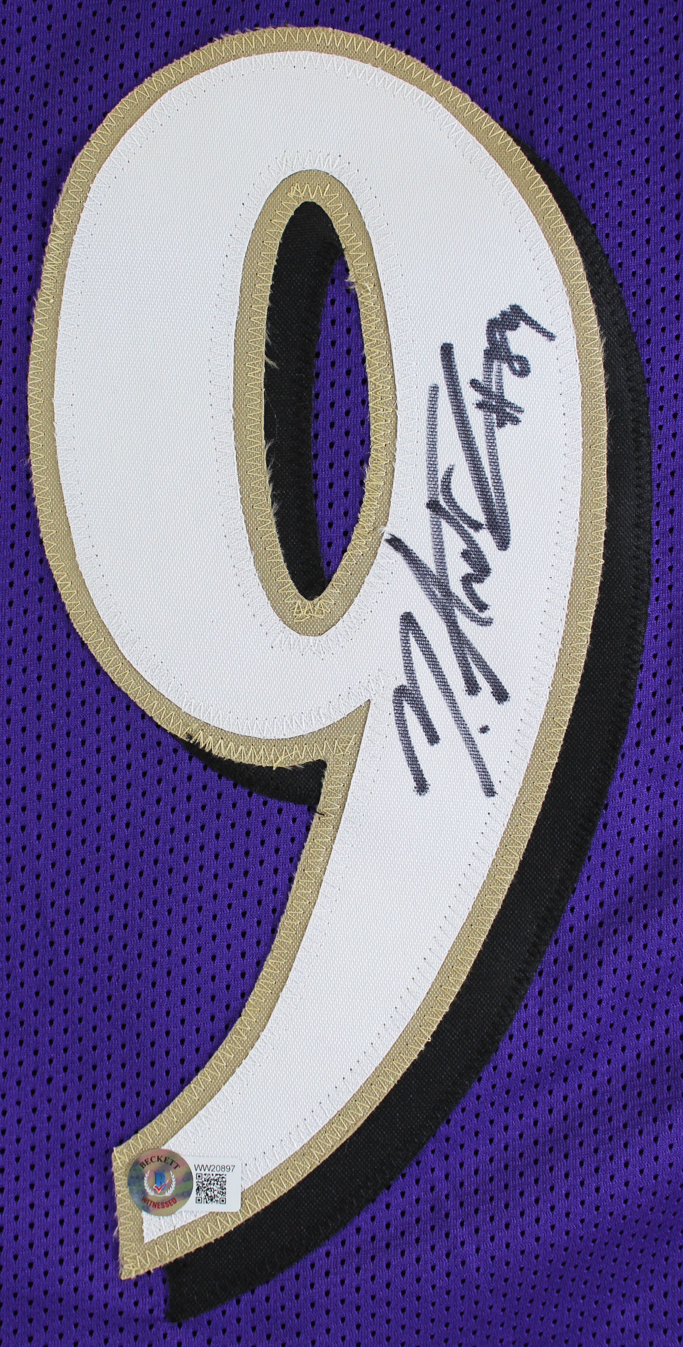 Mark Andrews Authentic Signed Purple Pro Style Jersey Autographed BAS Witnessed