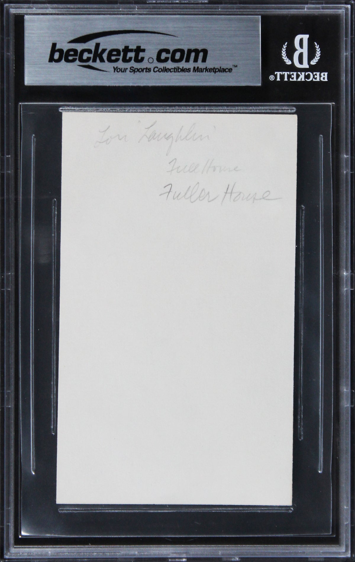 Lori Loughlin Full House Authentic Signed 3x5 Index Card BAS Slabbed