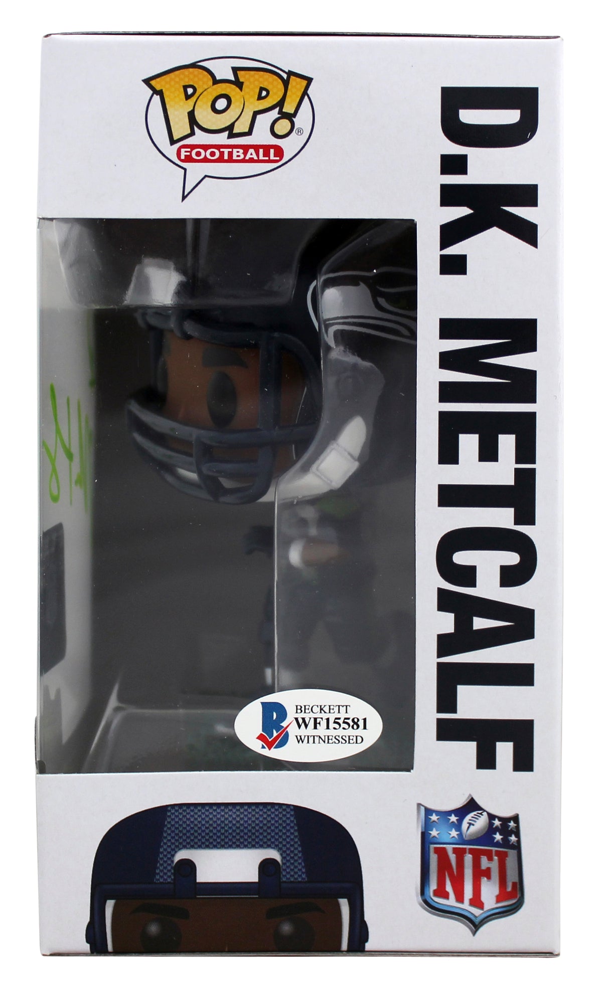 Seahawks DK Metcalf Authentic Signed #147 Funko Pop Vinyl Figure BAS Witnessed