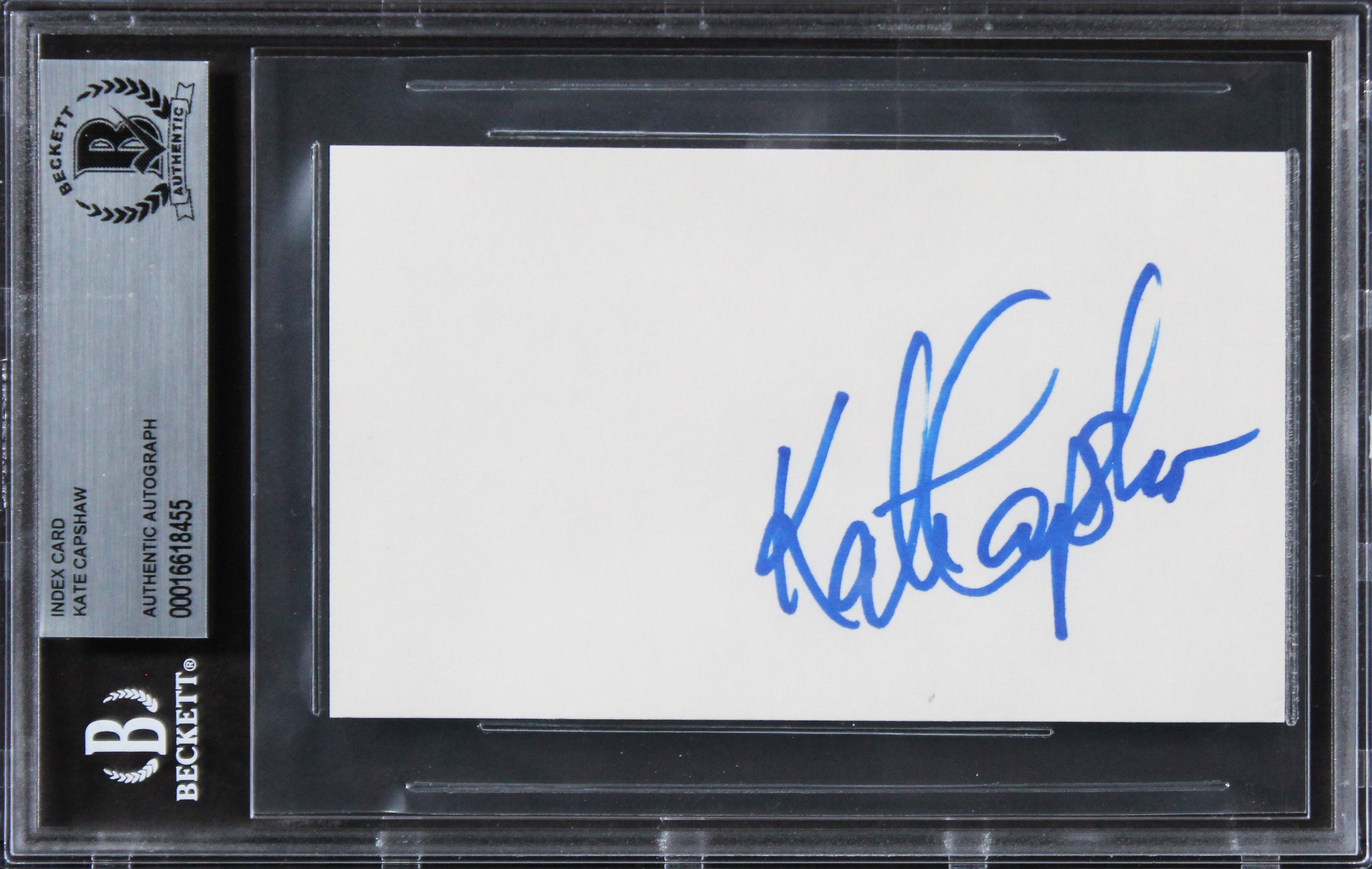 Kate Capshaw Indiana Jones Authentic Signed 3x5 Index Card BAS Slabbed 2