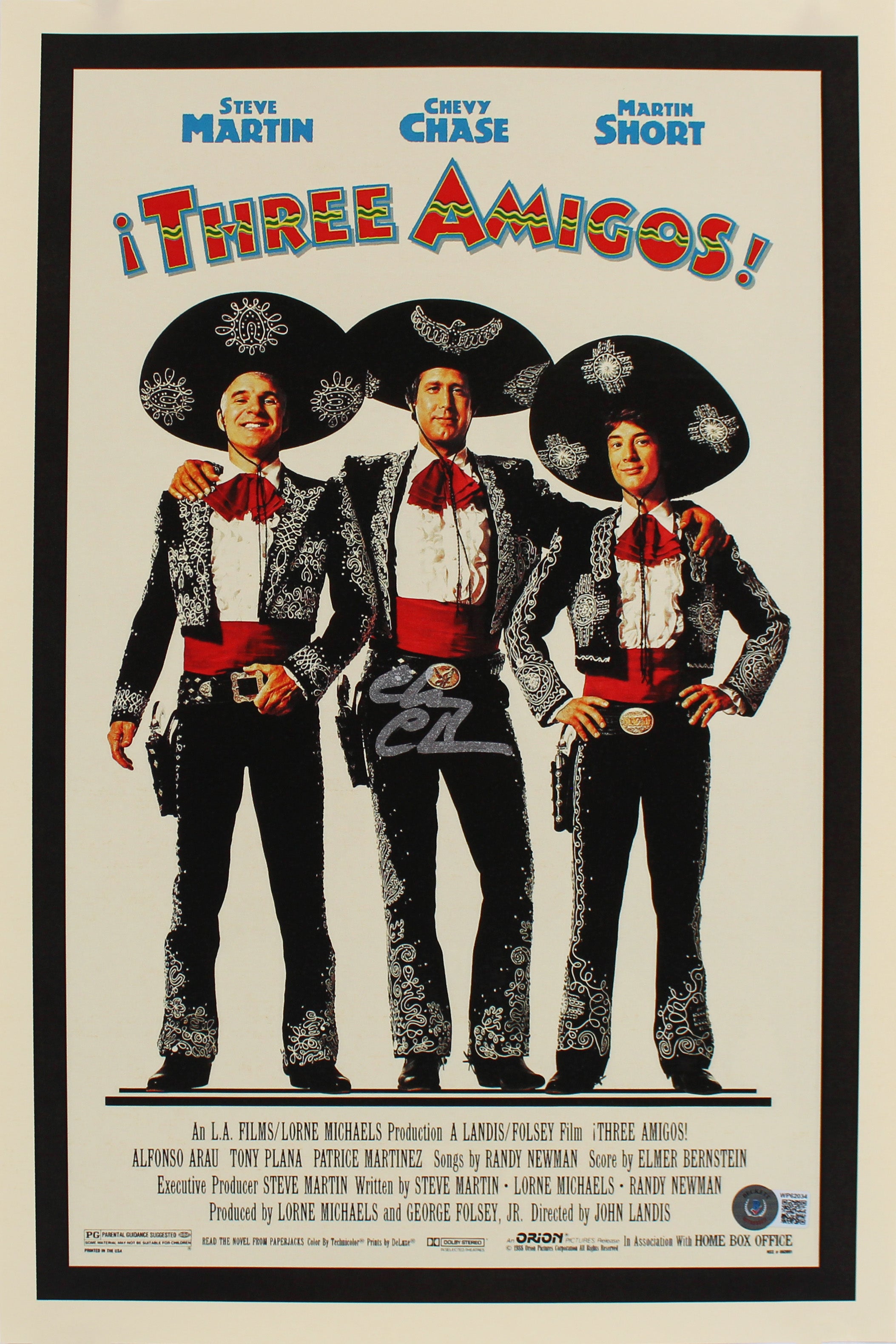 Chevy Chase Three Amigos! Authentic Signed 12x18 Mini Movie Poster BAS #WP62034