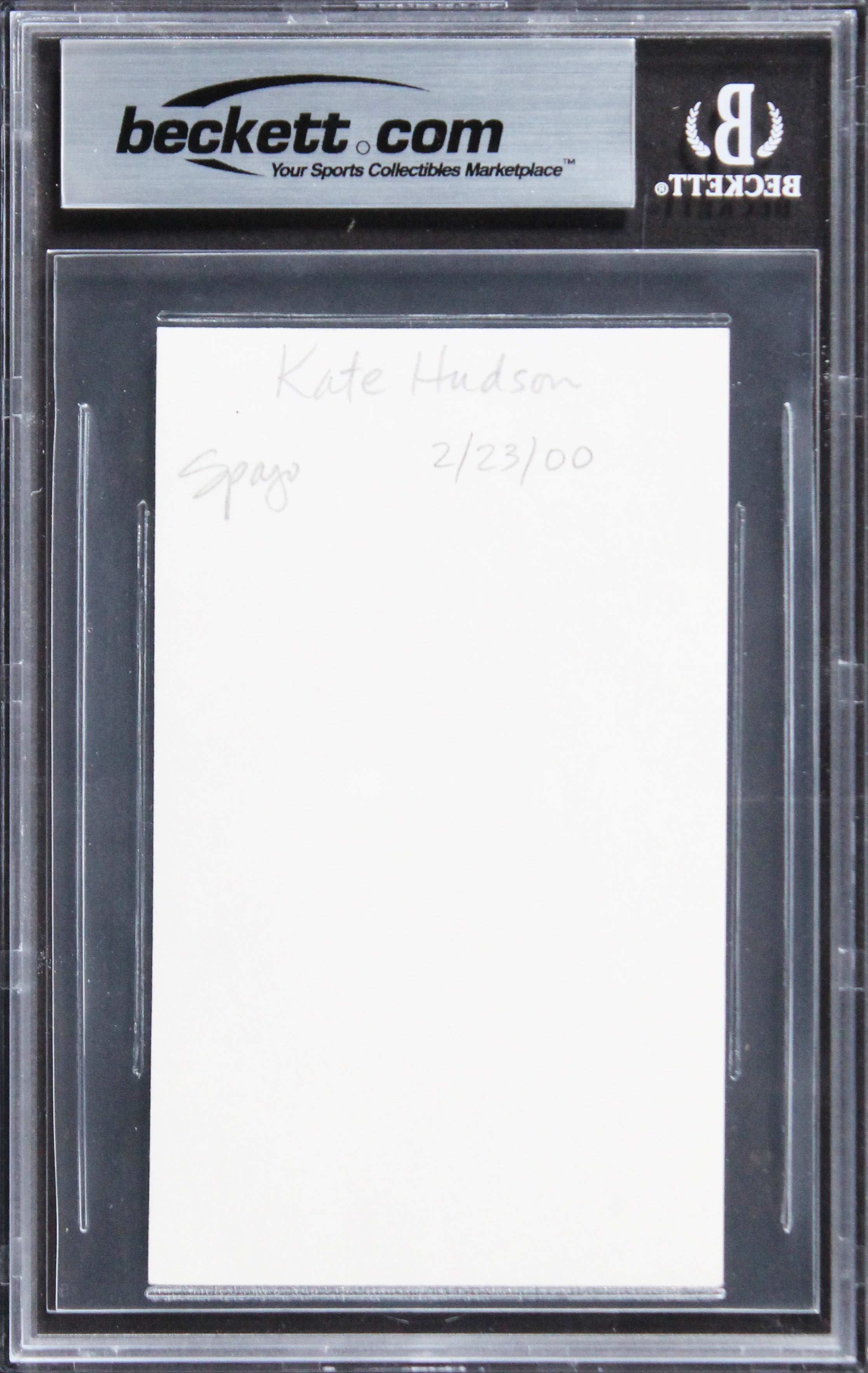 Kate Hudson How to Lose a Guy in 10 Days Signed 3x5 Index Card BAS Slabbed 1