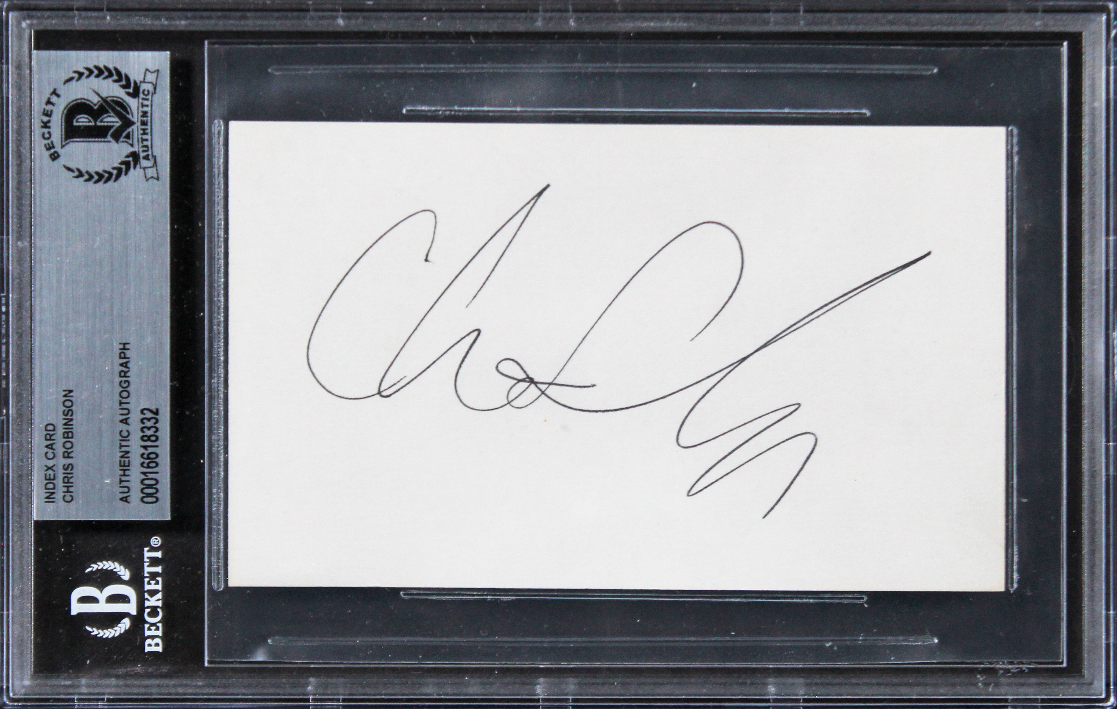 Chris Robinson The Black Crowes Authentic Signed 3x5 Index Card BAS Slabbed