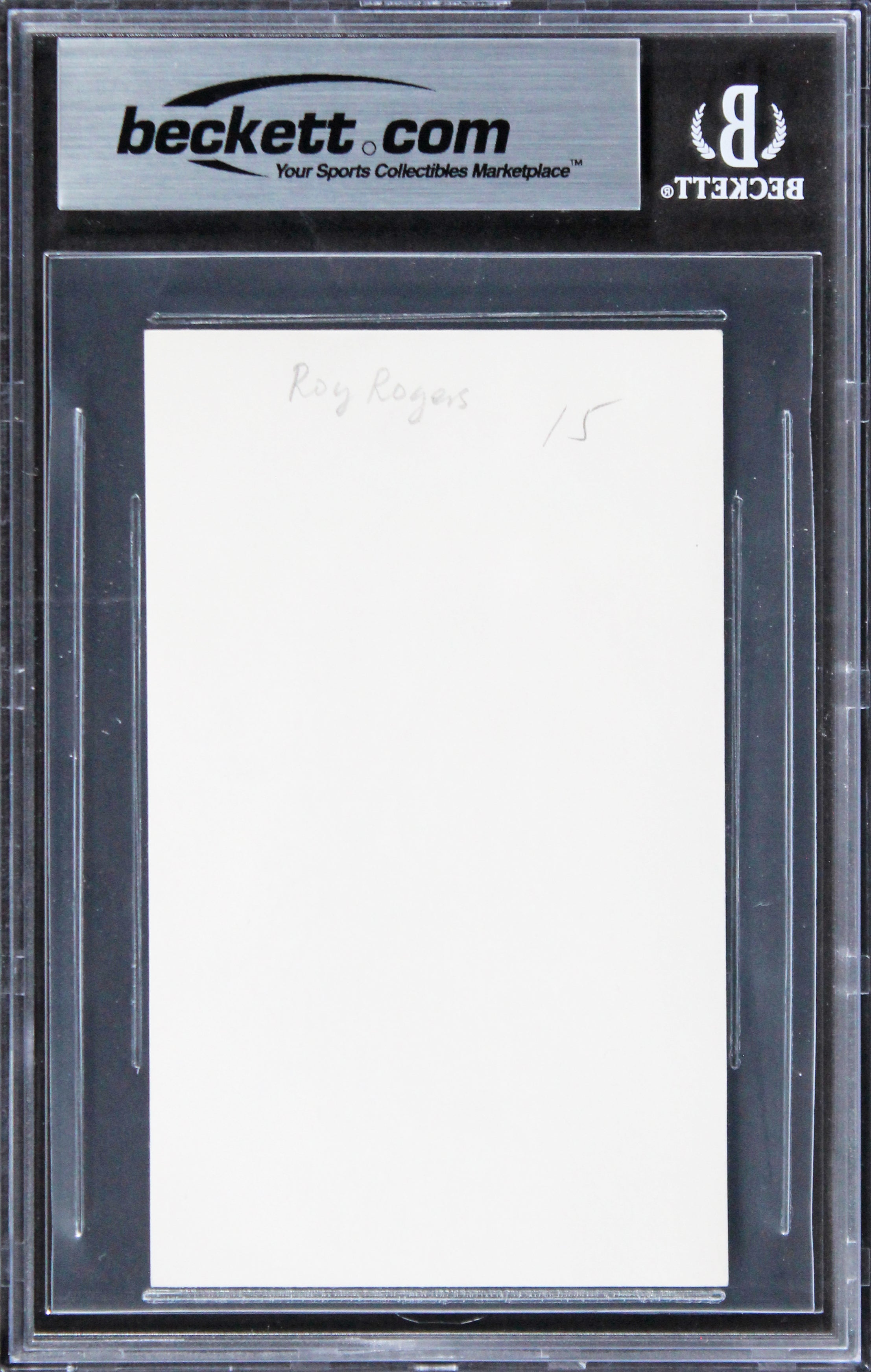 Roy Rogers The Roy Rogers Show Authentic Signed 3x5 Index Card BAS Slabbed 3