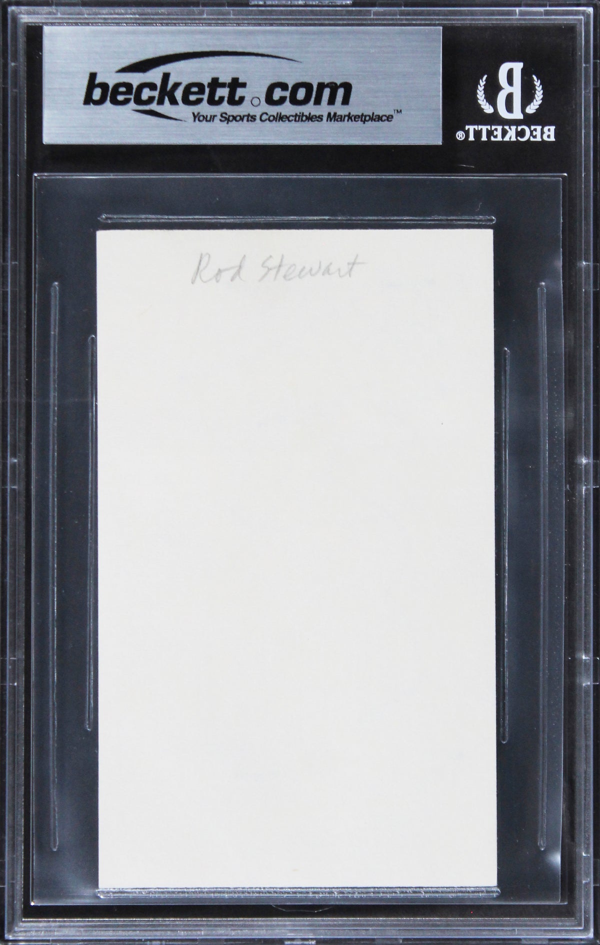 Rod Stewart Singer Authentic Signed 3x5 Index Card Autographed BAS Slabbed 2