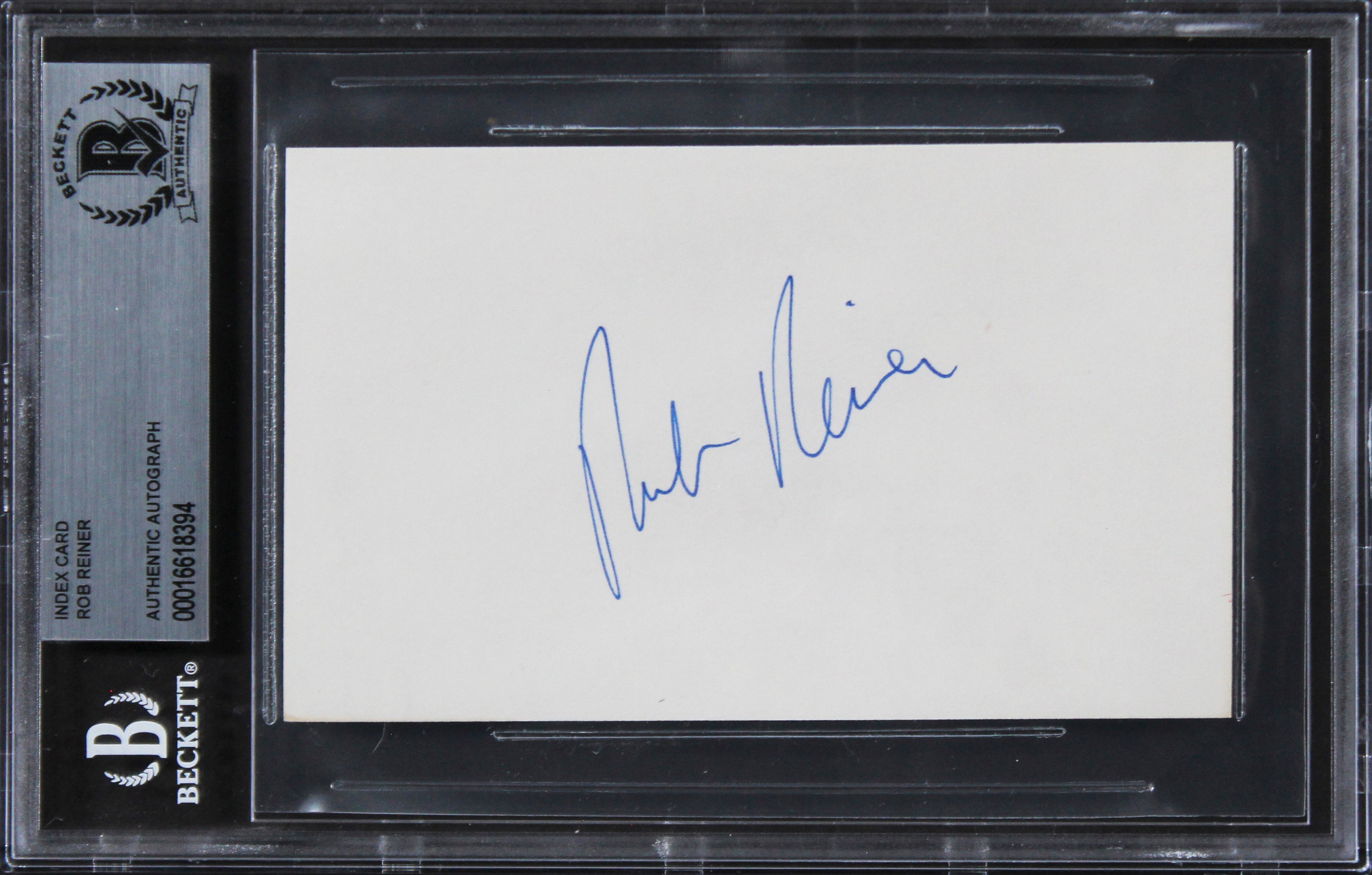Rob Reiner All In The Family Authentic Signed 3x5 Index Card BAS Slabbed 1