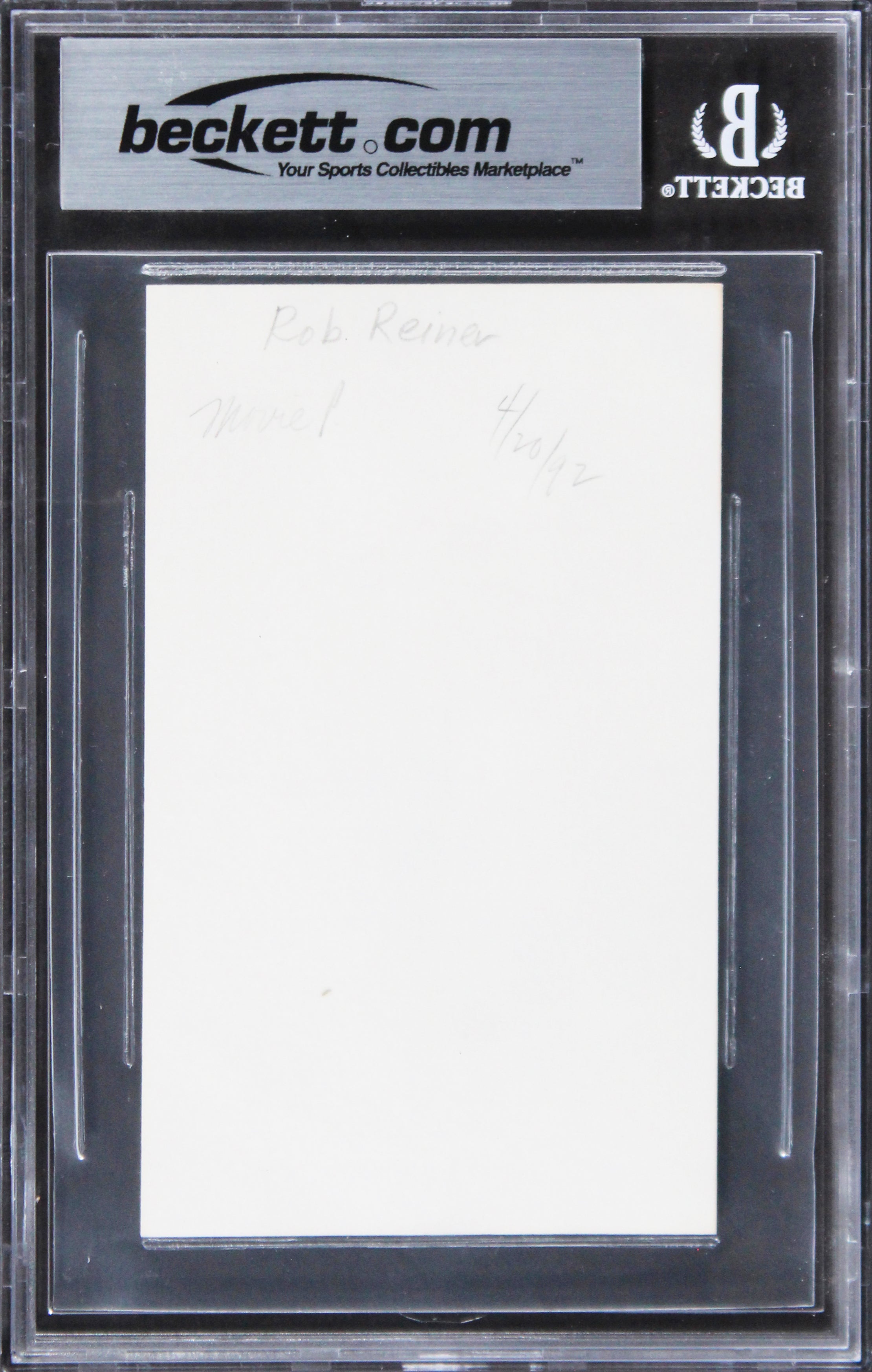 Rob Reiner All In The Family Authentic Signed 3x5 Index Card BAS Slabbed 1