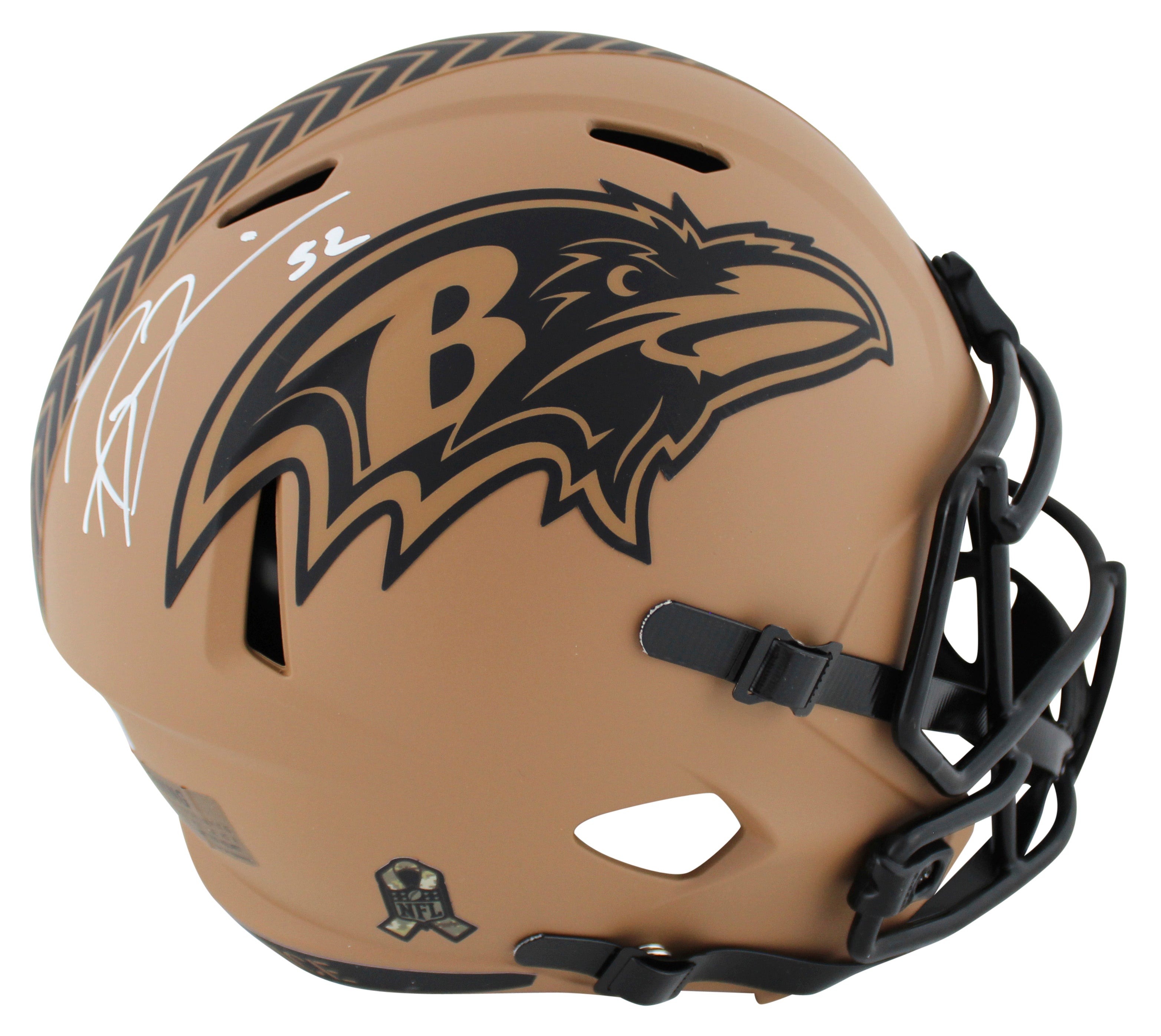 Ravens Ray Lewis Signed Salute To Service II Full Size Speed Rep Helmet BAS Wit