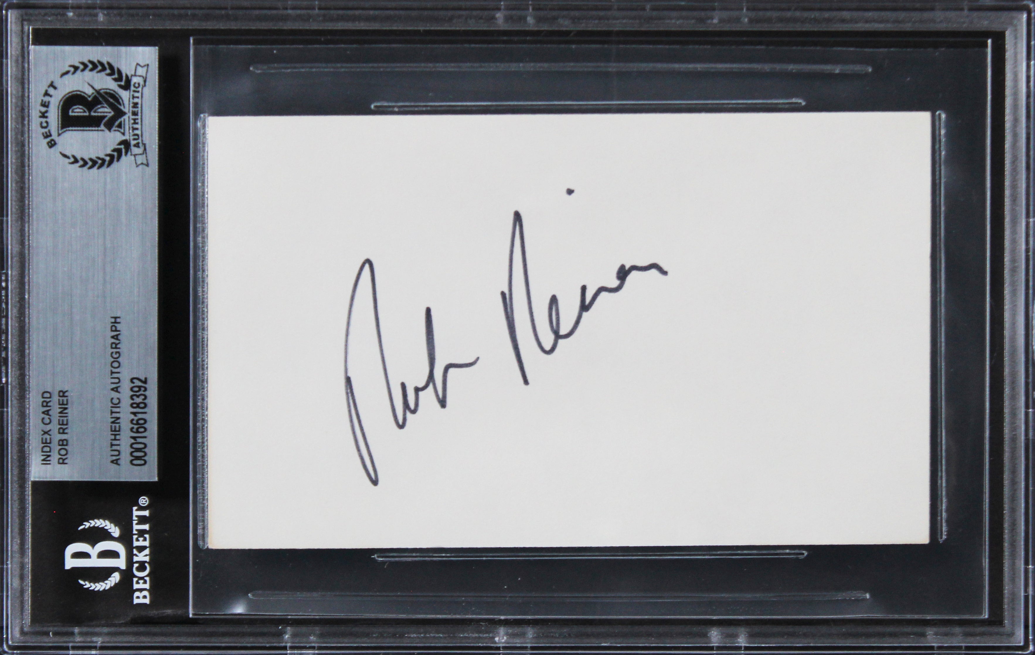 Rob Reiner All In The Family Authentic Signed 3x5 Index Card BAS Slabbed 3