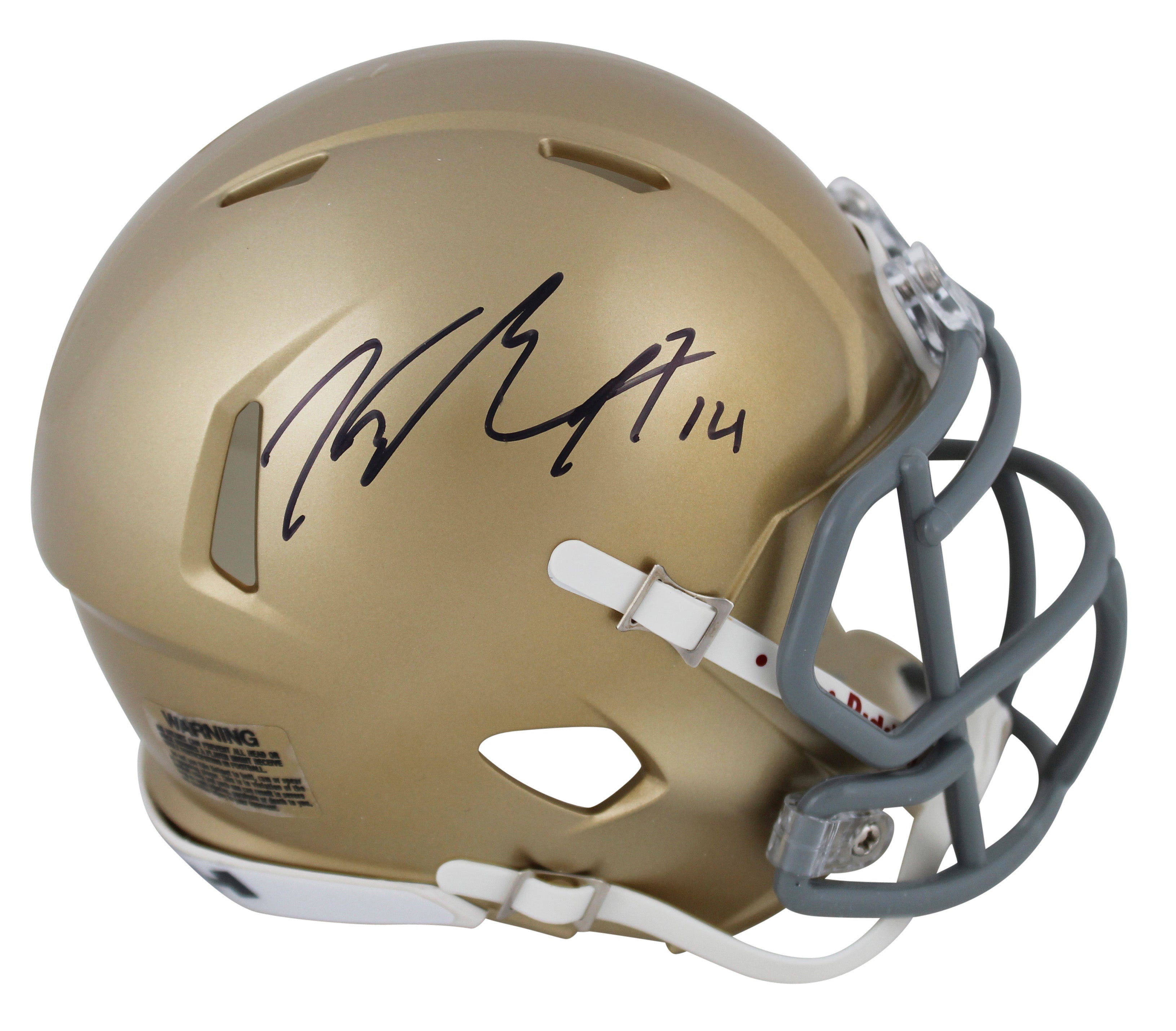 Notre Dame Kyle Hamilton Authentic Signed Speed Mini Helmet BAS Witnessed