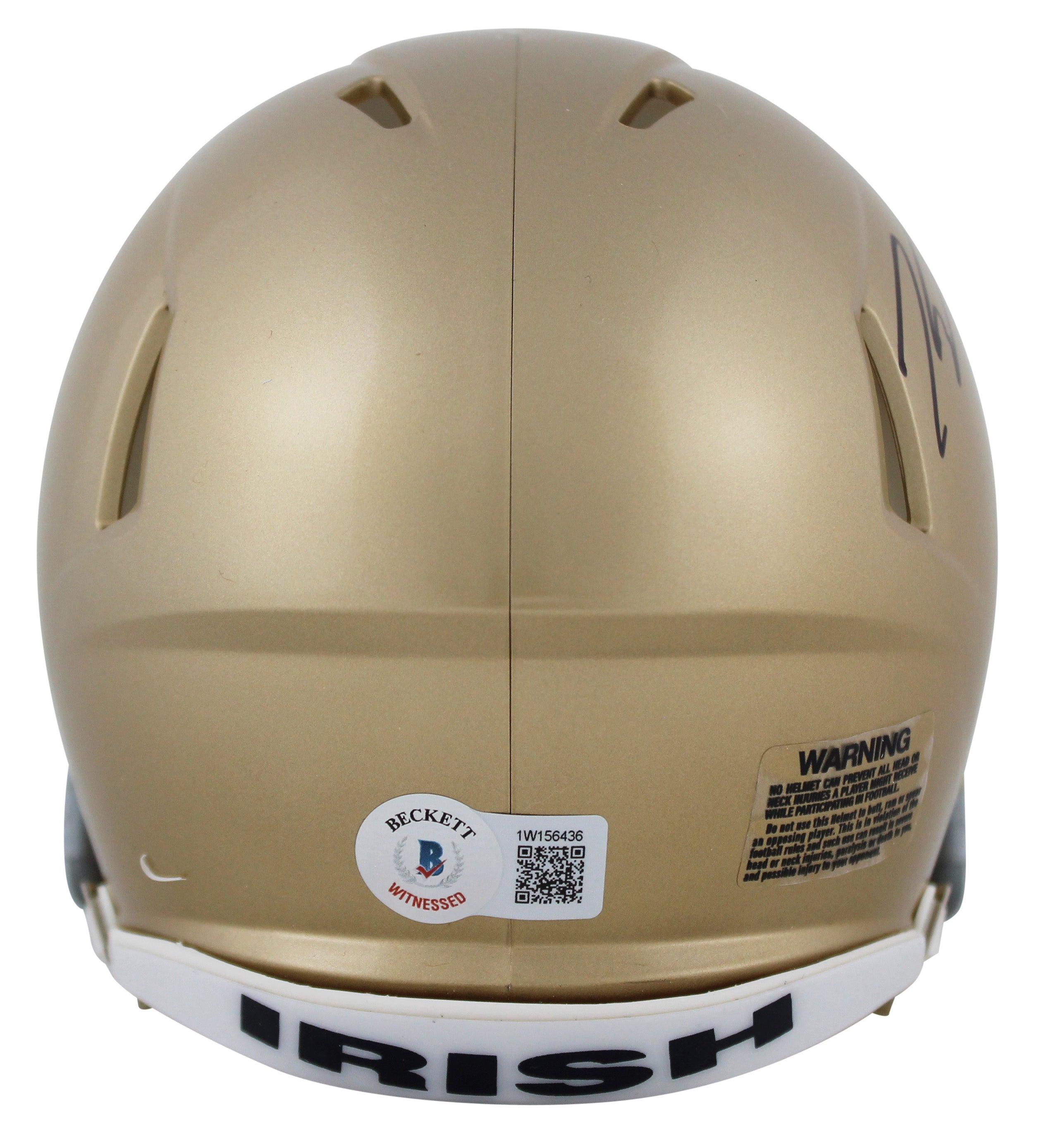 Notre Dame Kyle Hamilton Authentic Signed Speed Mini Helmet BAS Witnessed