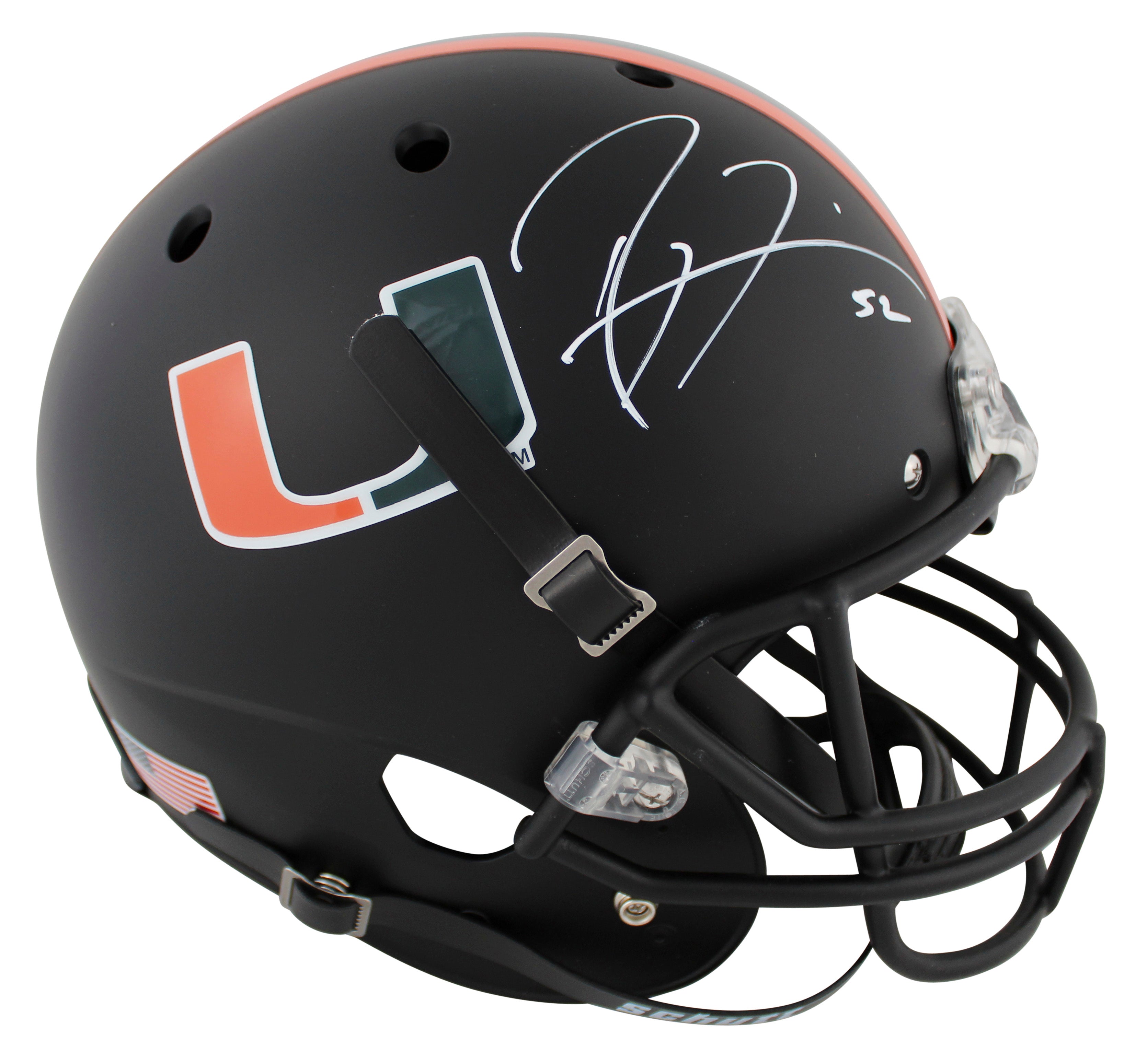 Miami Ray Lewis Authentic Signed Black Schutt Full Size Rep Helmet BAS Witnessed