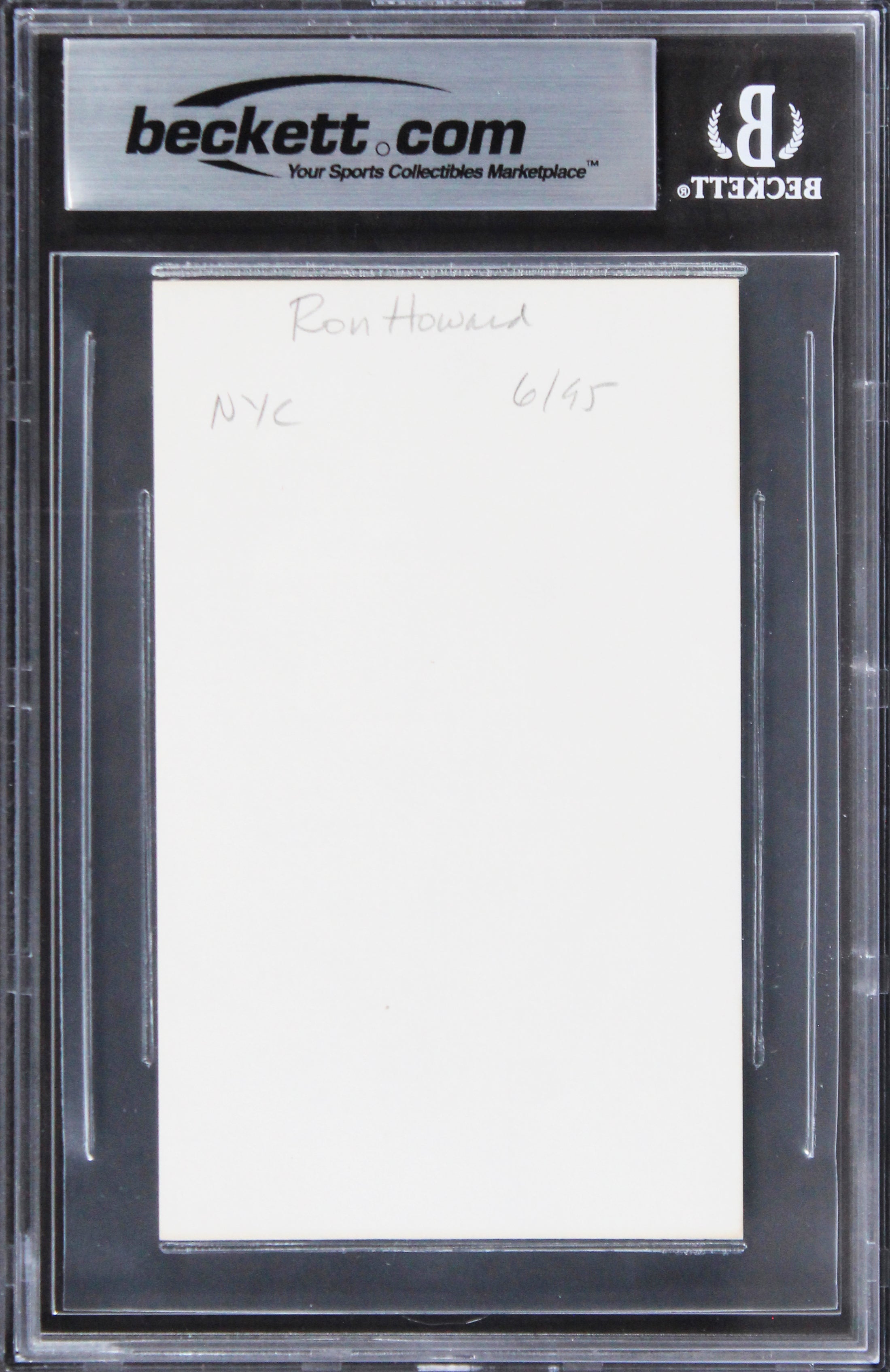 Ron Howard Happy Days Authentic Signed 3x5 Index Card Autographed BAS Slabbed 3