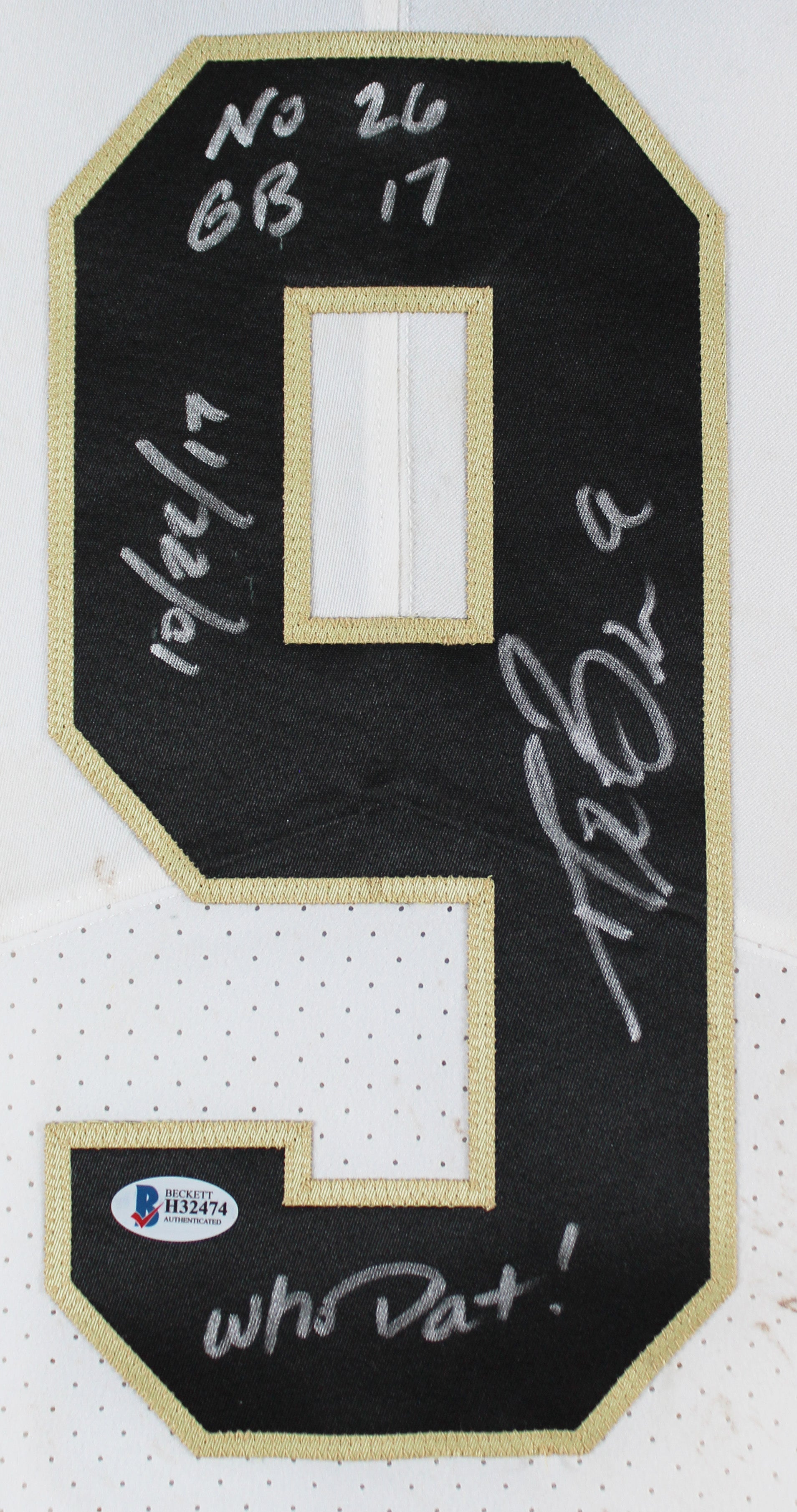 Saints Drew Brees Signed Game Worn 10/22/17 White Nike Jersey Photomatched & PSA