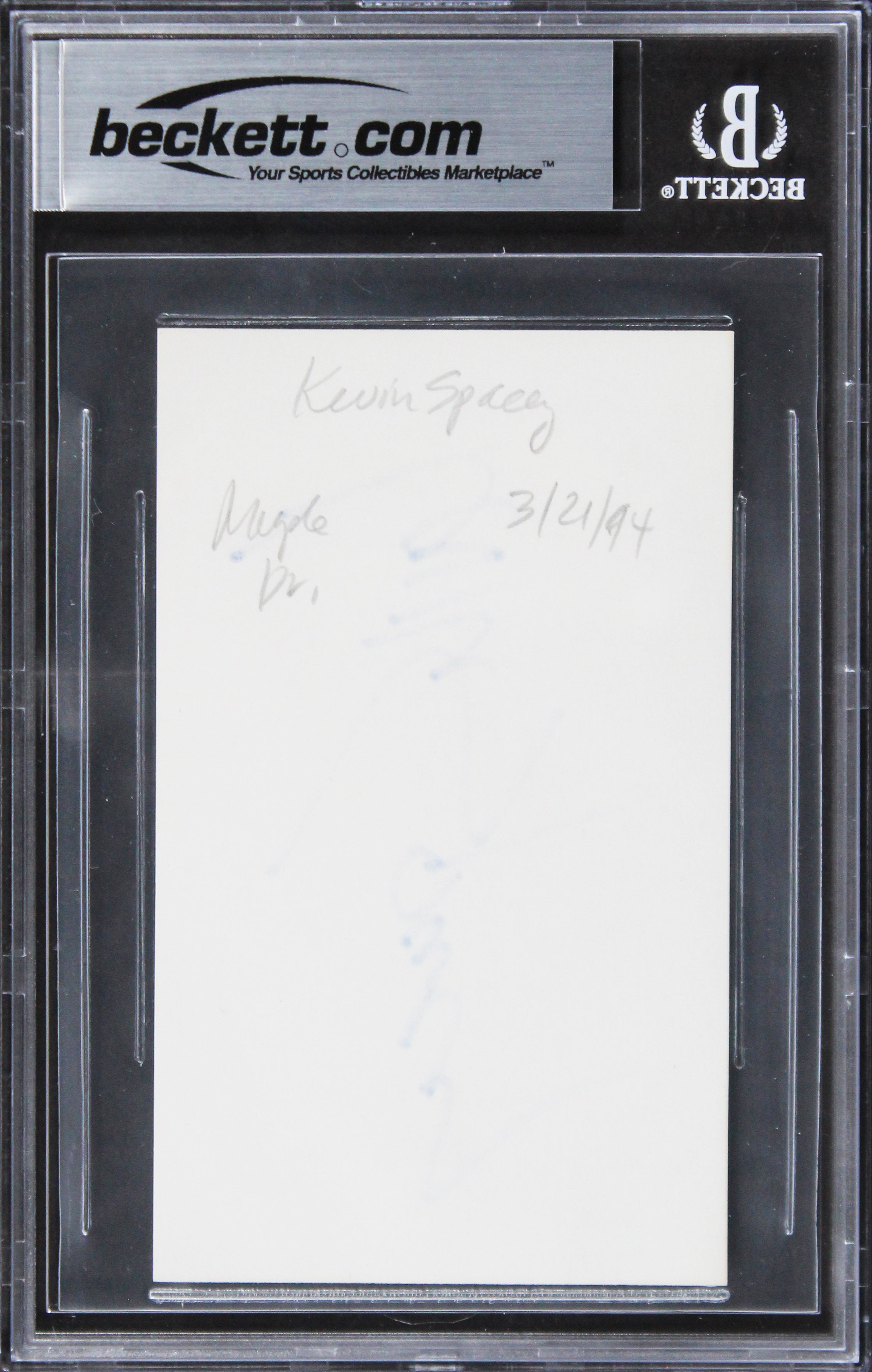 Kevin Spacey The Usual Suspects Authentic Signed 3x5 Index Card BAS Slabbed 2