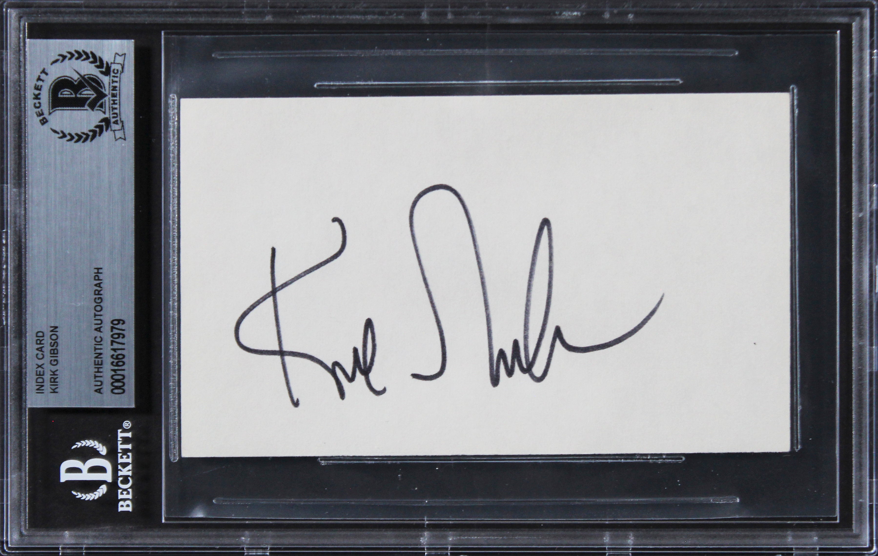 Tigers Kirk Gibson Authentic Signed 3x5 Index Card Autographed BAS Slabbed
