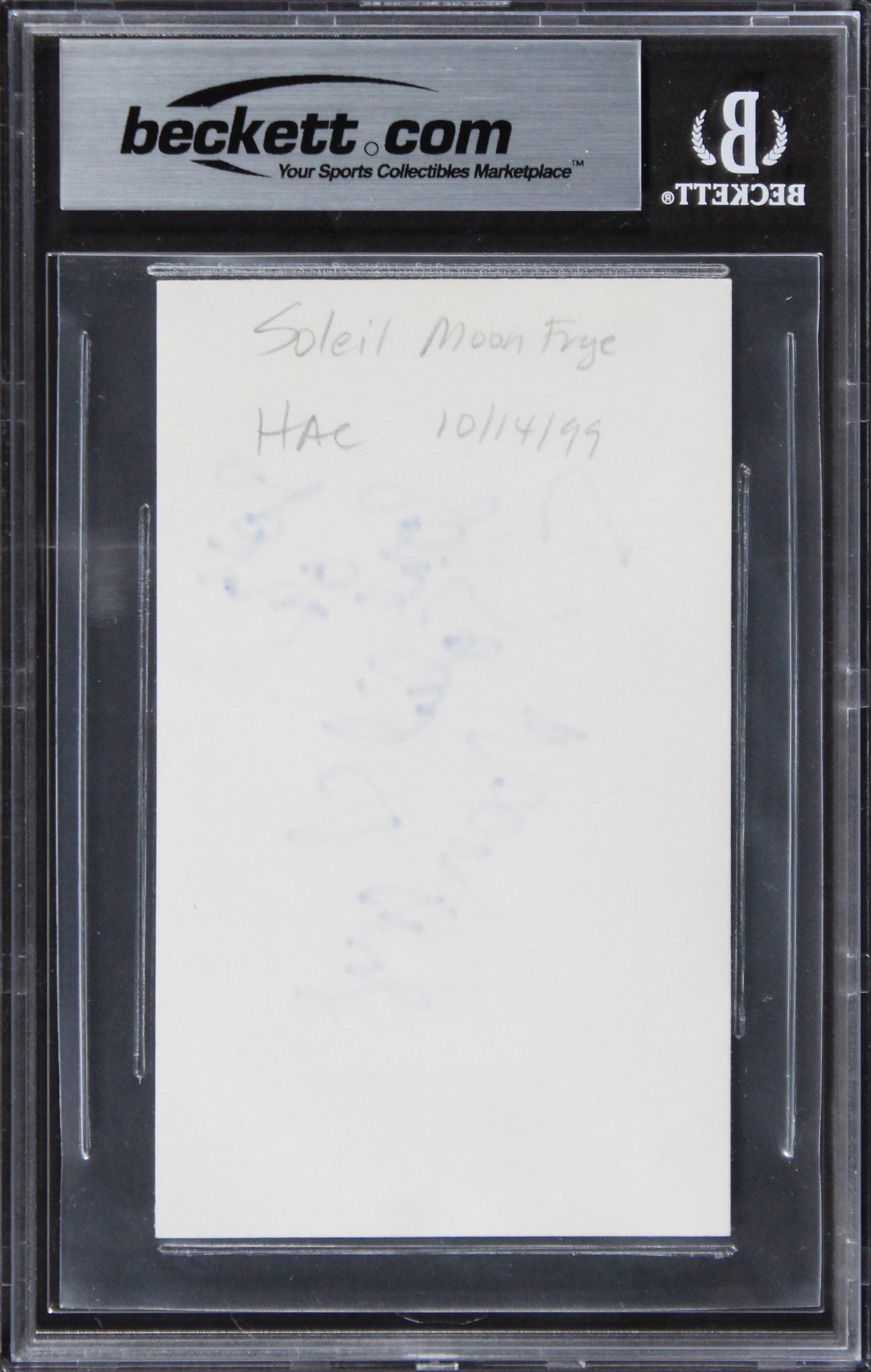 Soleil Moon Frye Punky Brewster "Lots of Love" Signed 3x5 Index Card BAS Slabbed
