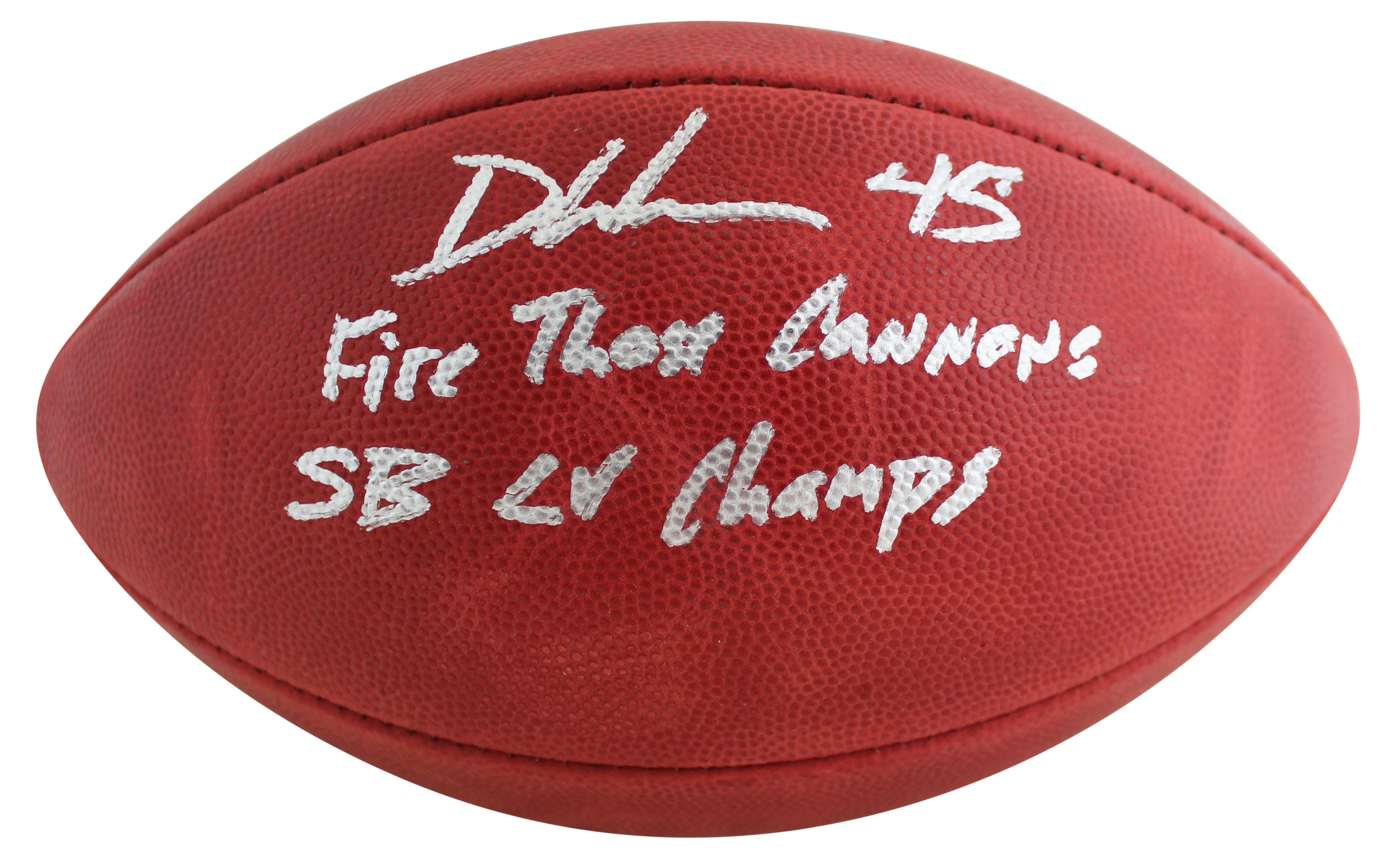 Buccaneers Devin White '2x Insc" Signed Super Bowl LV Duke Nfl Football BAS Wit
