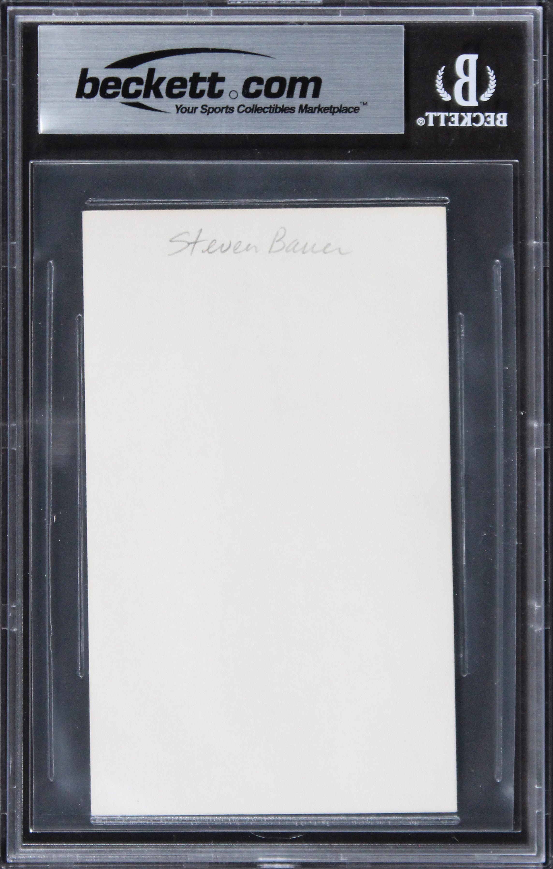 Steven Bauer Scarface Authentic Signed 3x5 Index Card Autographed BAS Slabbed