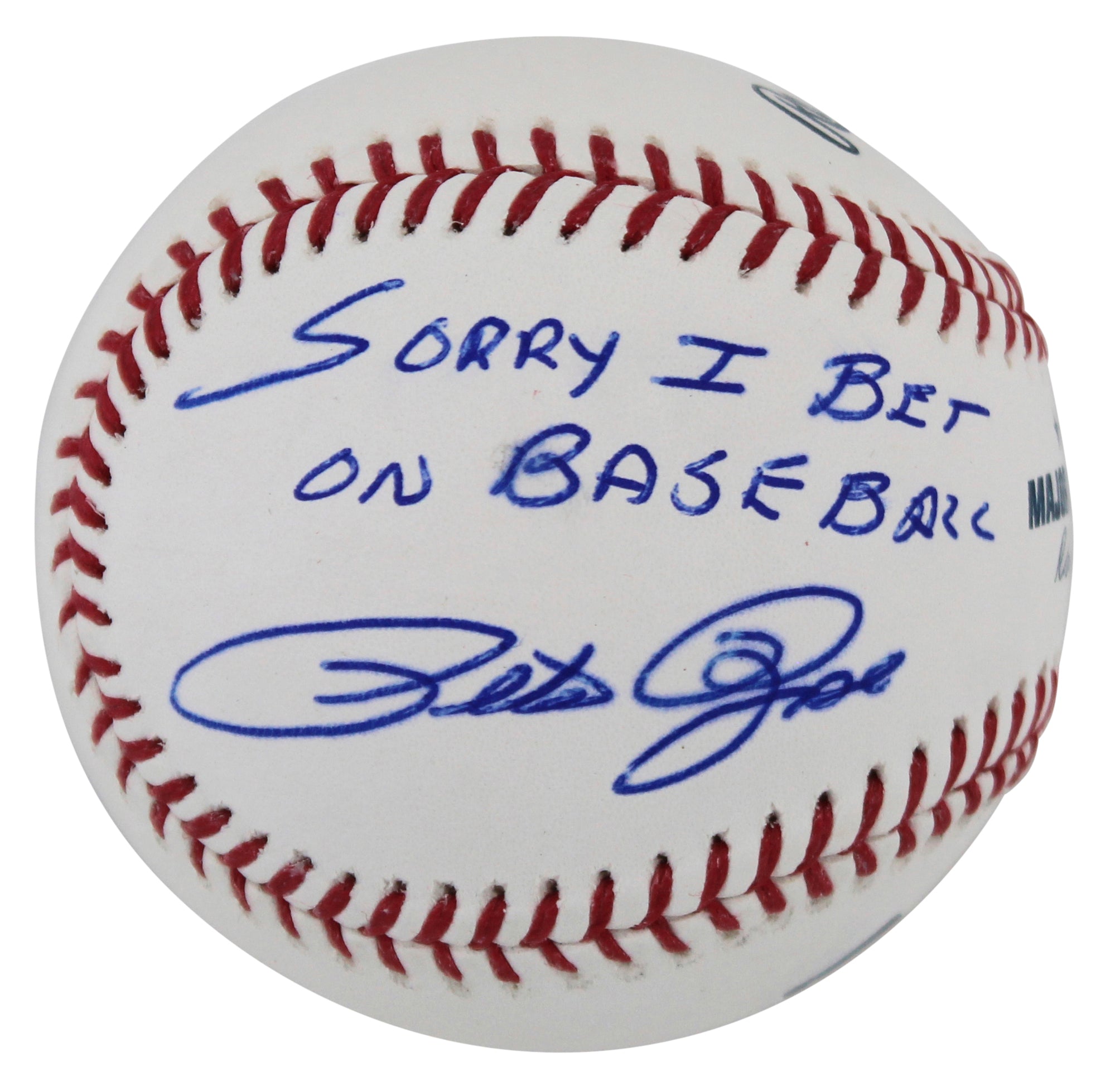 Reds Pete Rose "Sorry I Bet On Baseball" Signed Oml Baseball BAS #BJ19806
